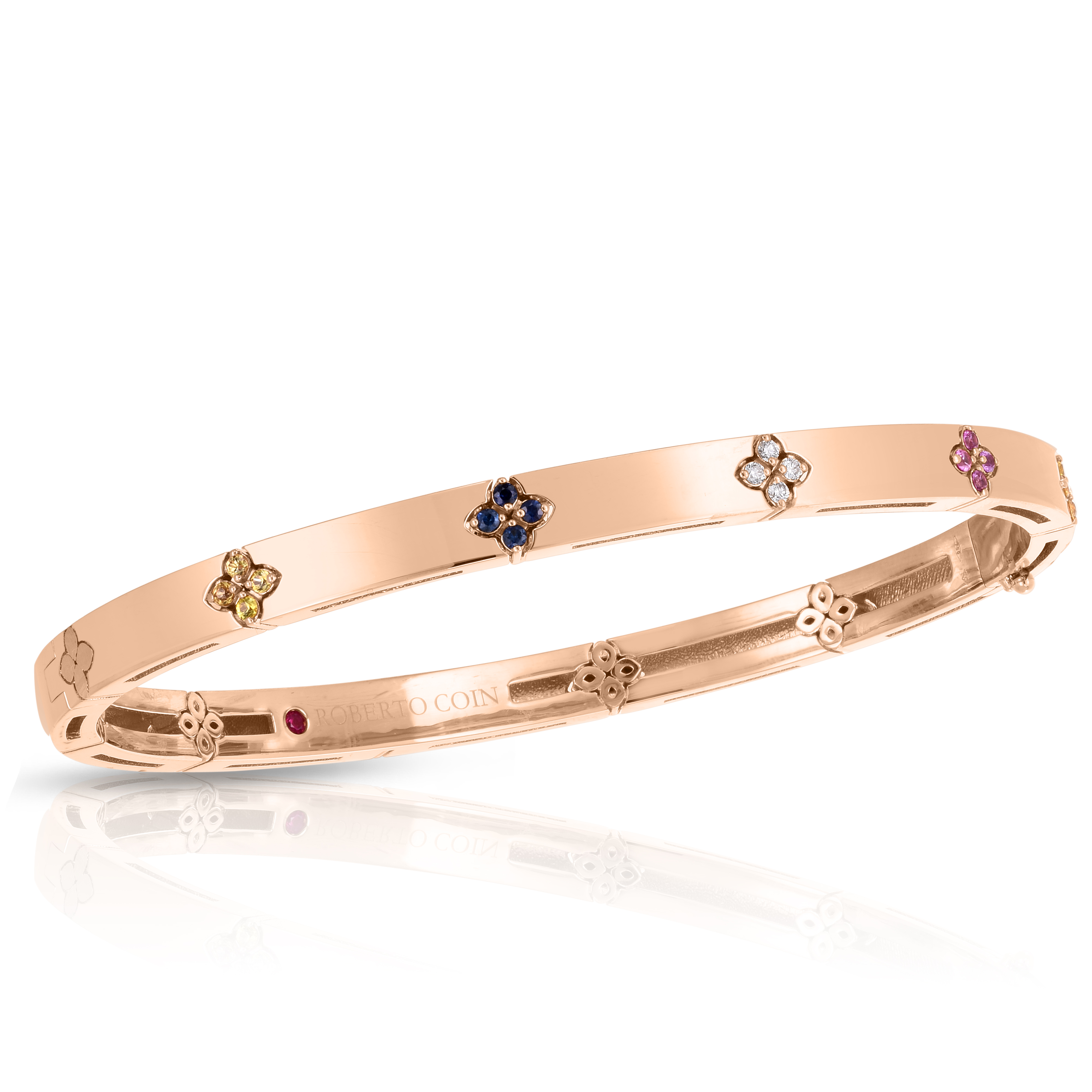 18k Rose Gold Love In Verona Sapphire & Diamond Bangle
