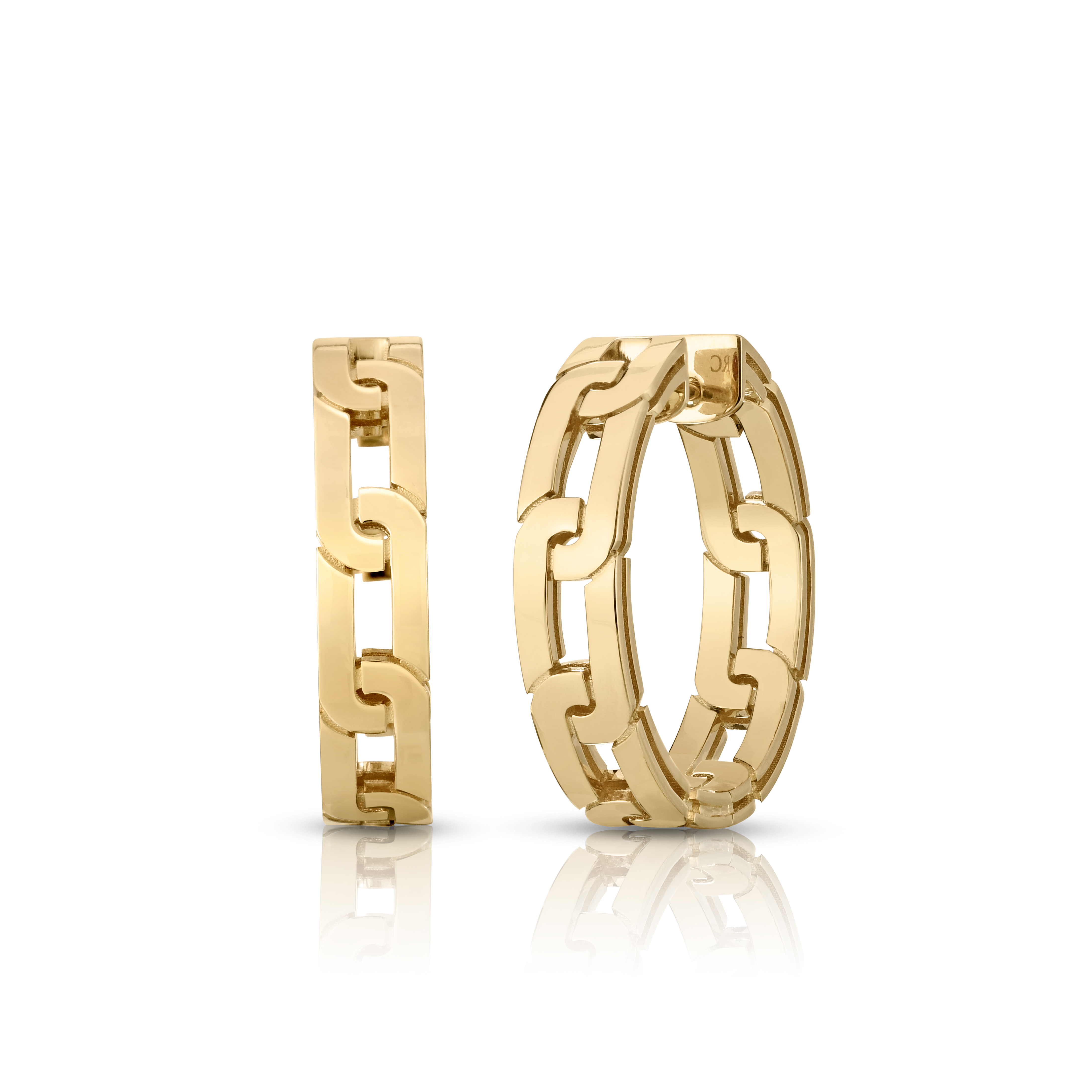 18k Yellow Gold Navarra Medium Hoop Earrings
