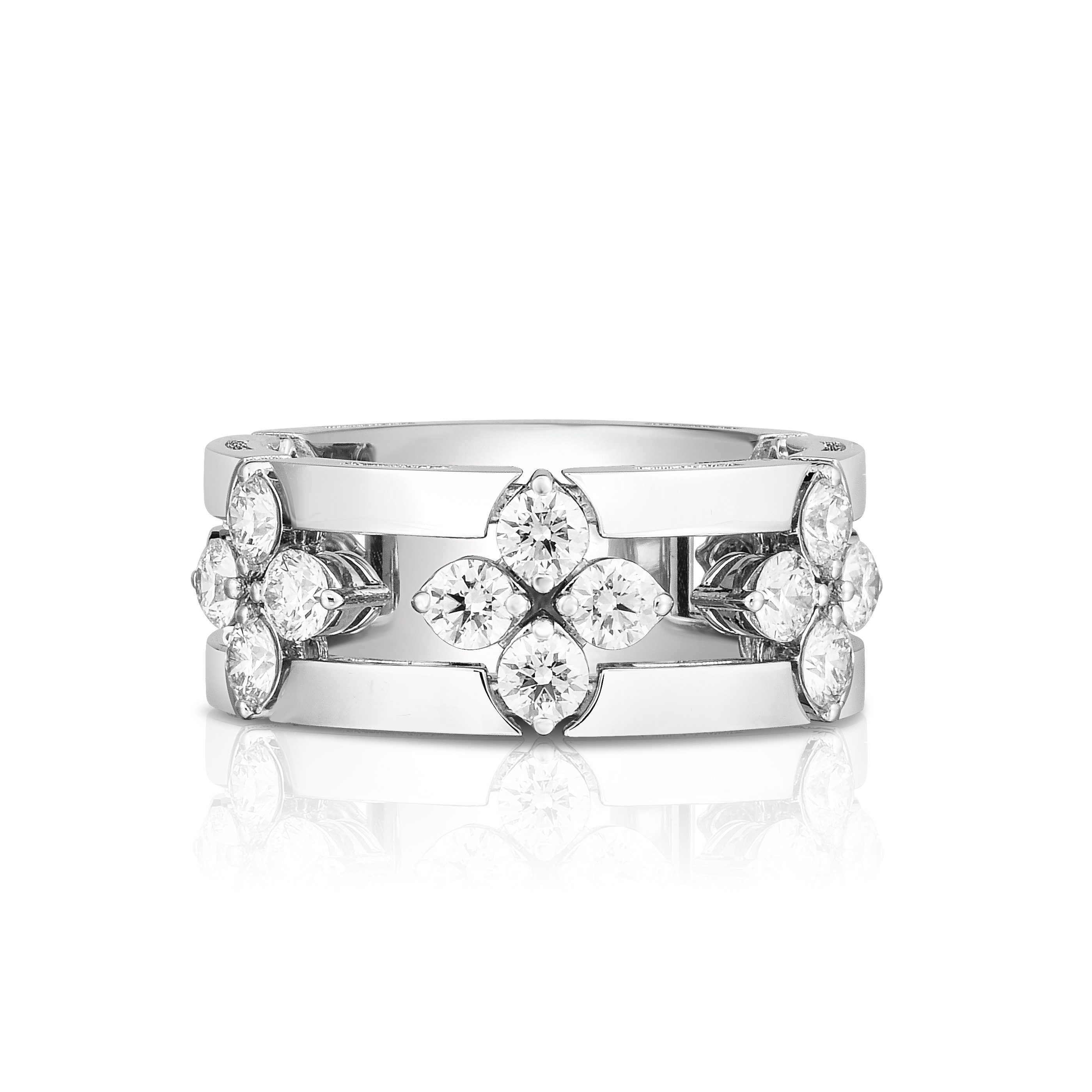 18k White Gold Love In Verona Diamond Open Frame Ring
