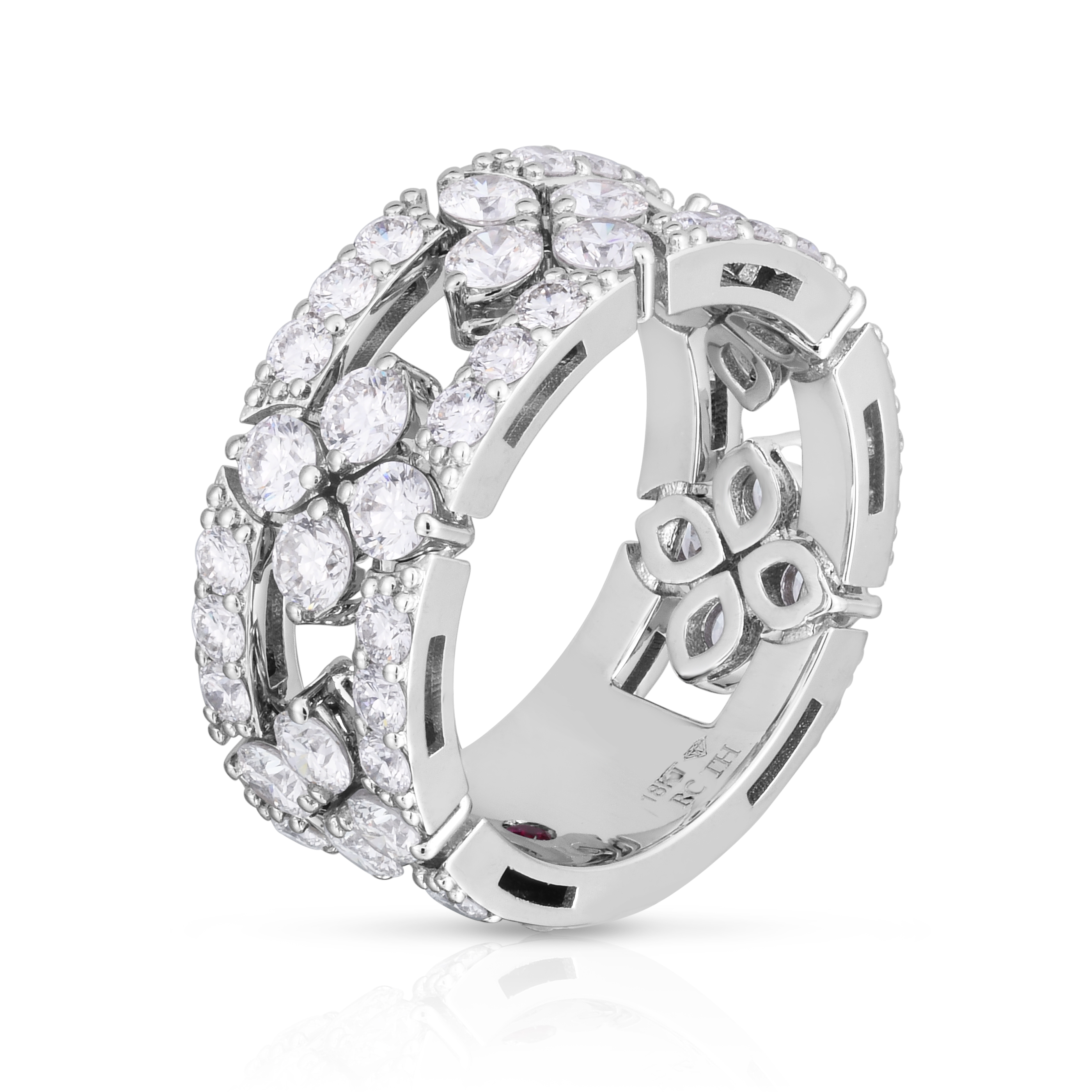 18k White Gold Love In Verona Diamond Open Frame Pave Ring
