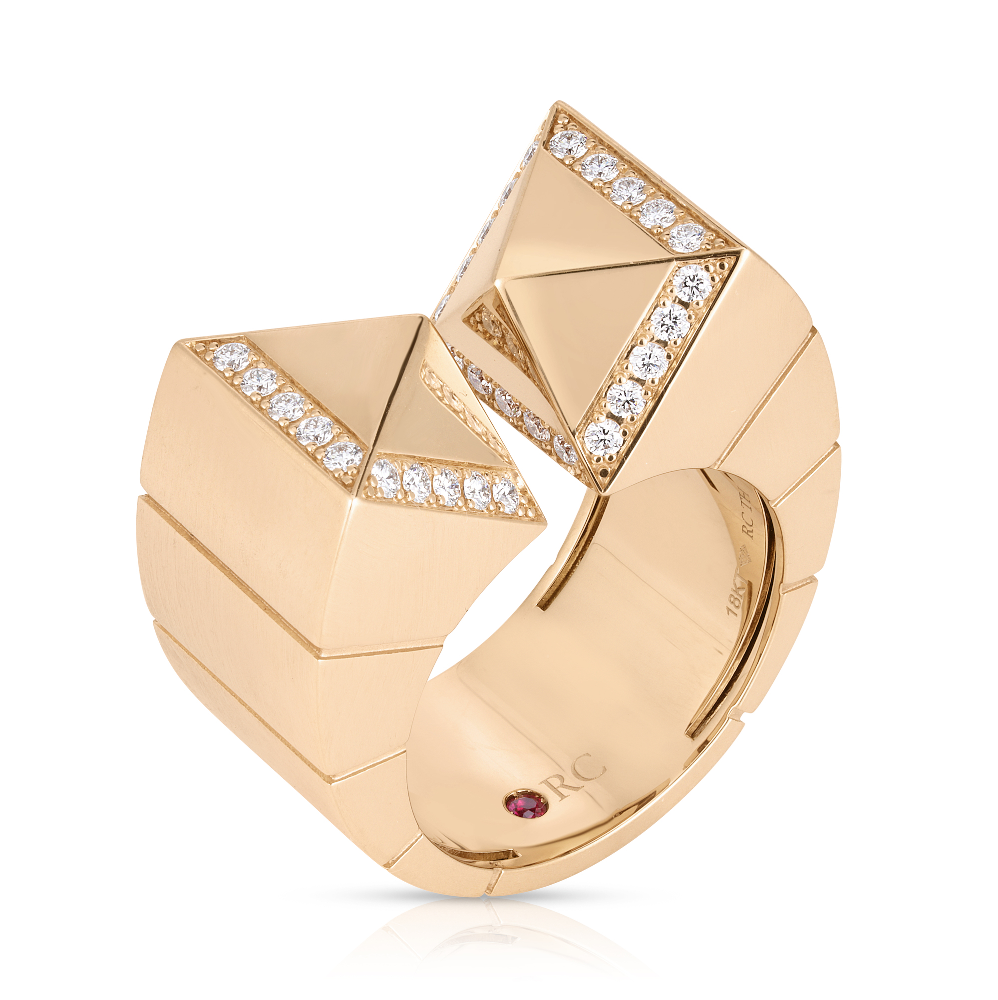 18k Rose Gold Obelisco Diamond Accent Ring