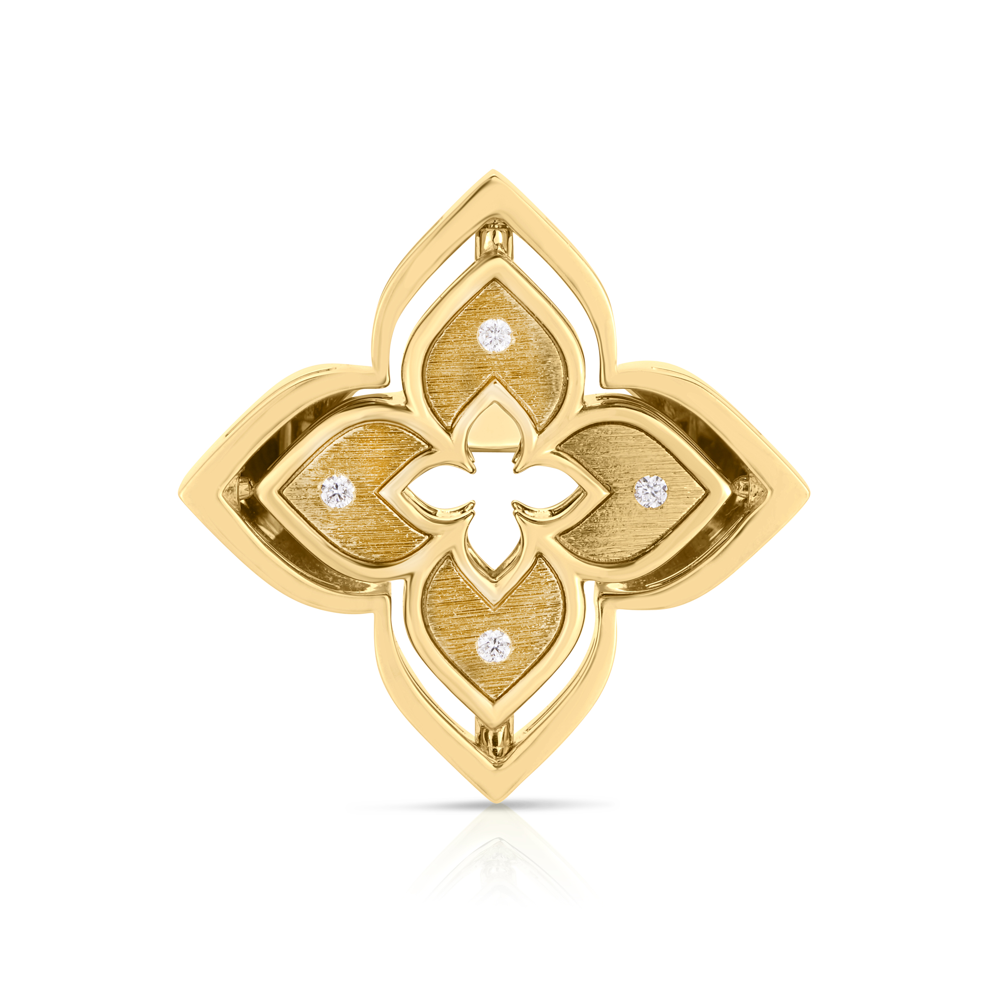 18k Yellow Gold Venetian Princess Pirouette Diamond & Malachite Flower Ring