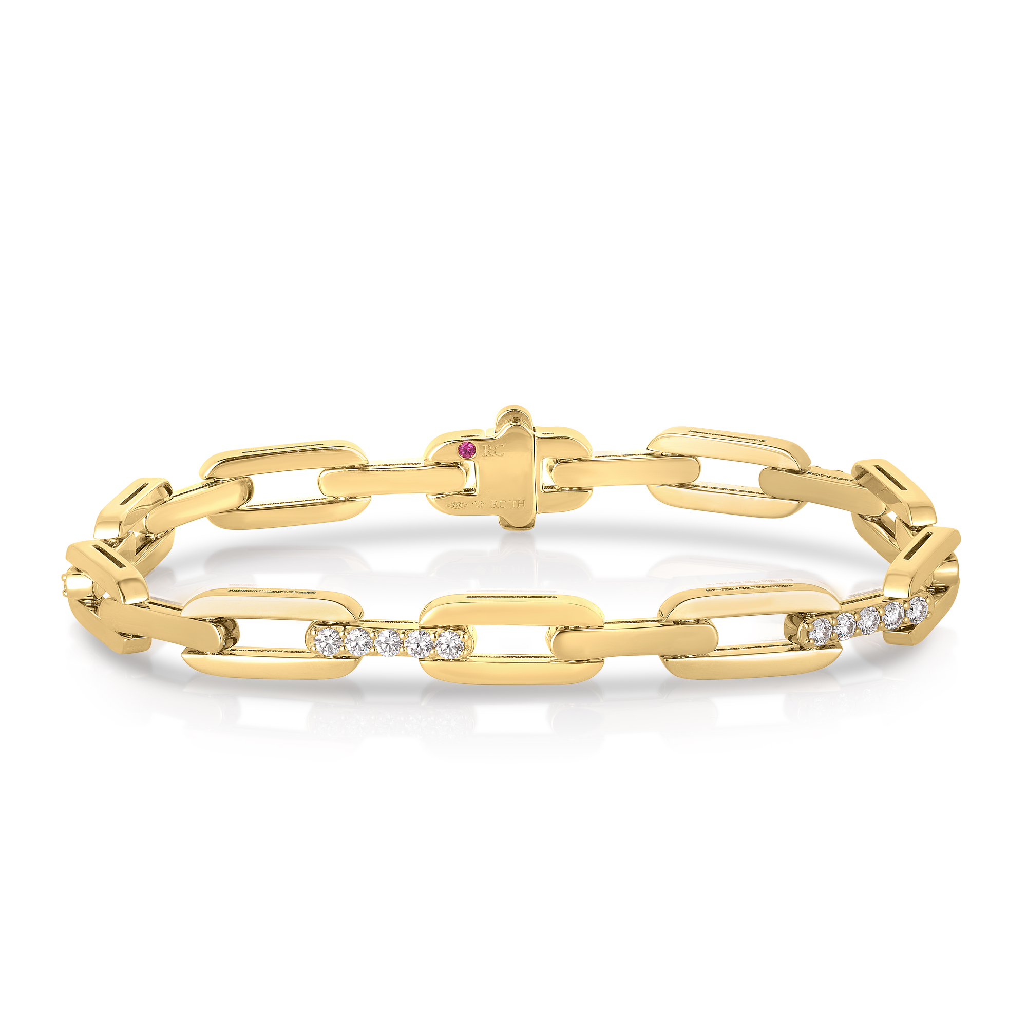 18k Yellow Gold Navarra Diamond Accents Bracelet