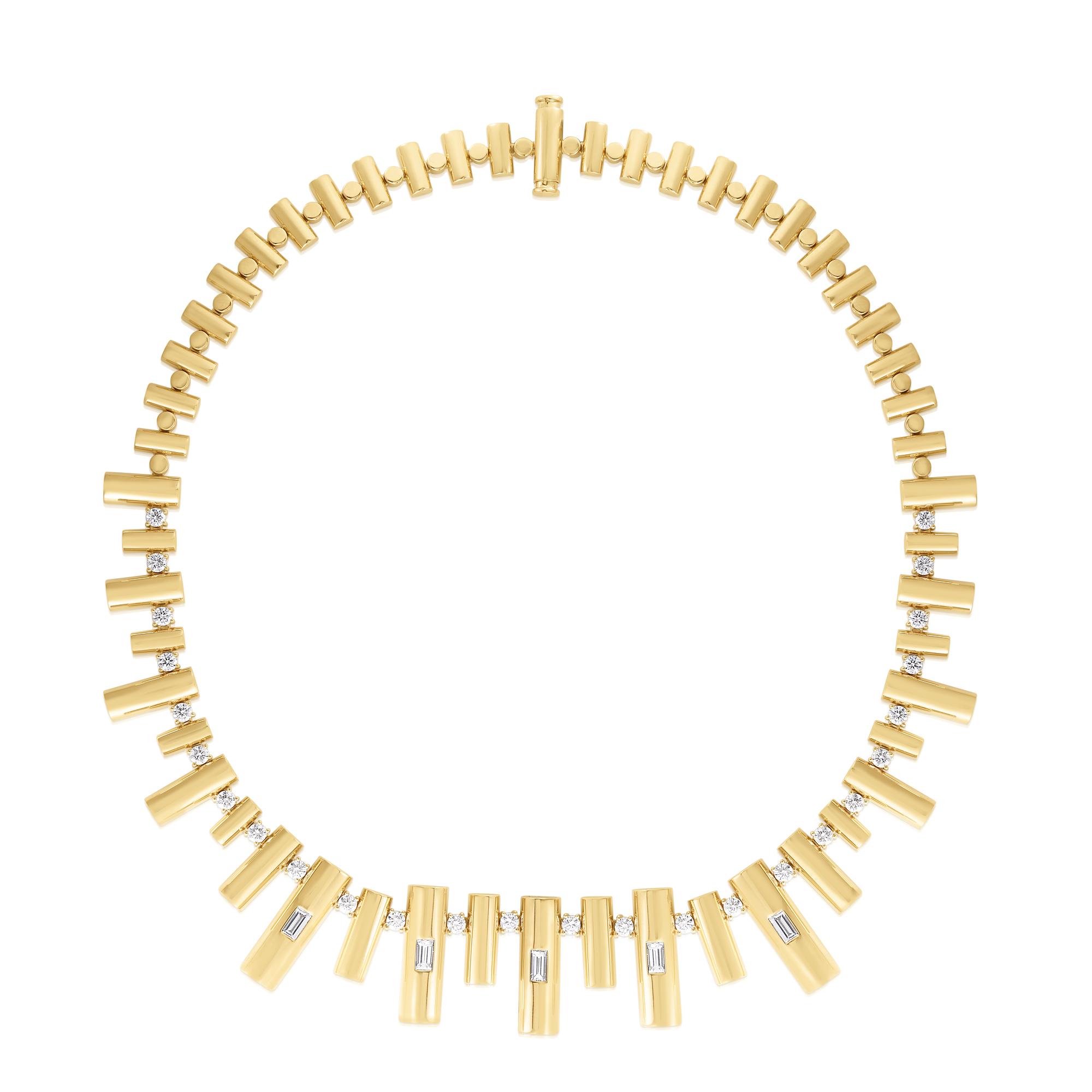18k Yellow Gold Domino Diamond Necklace