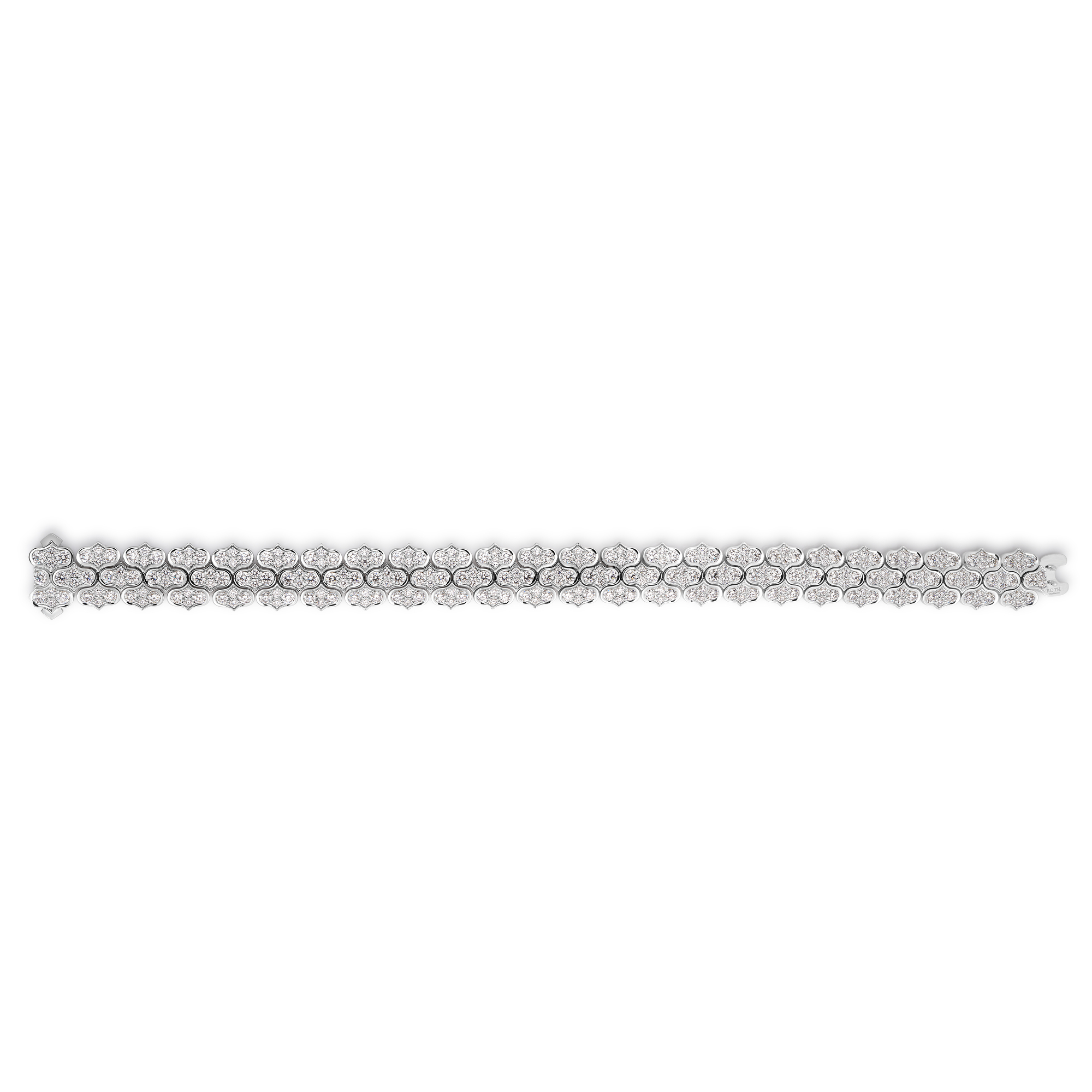 18k White Gold Cobra Pave Diamond Bracelet