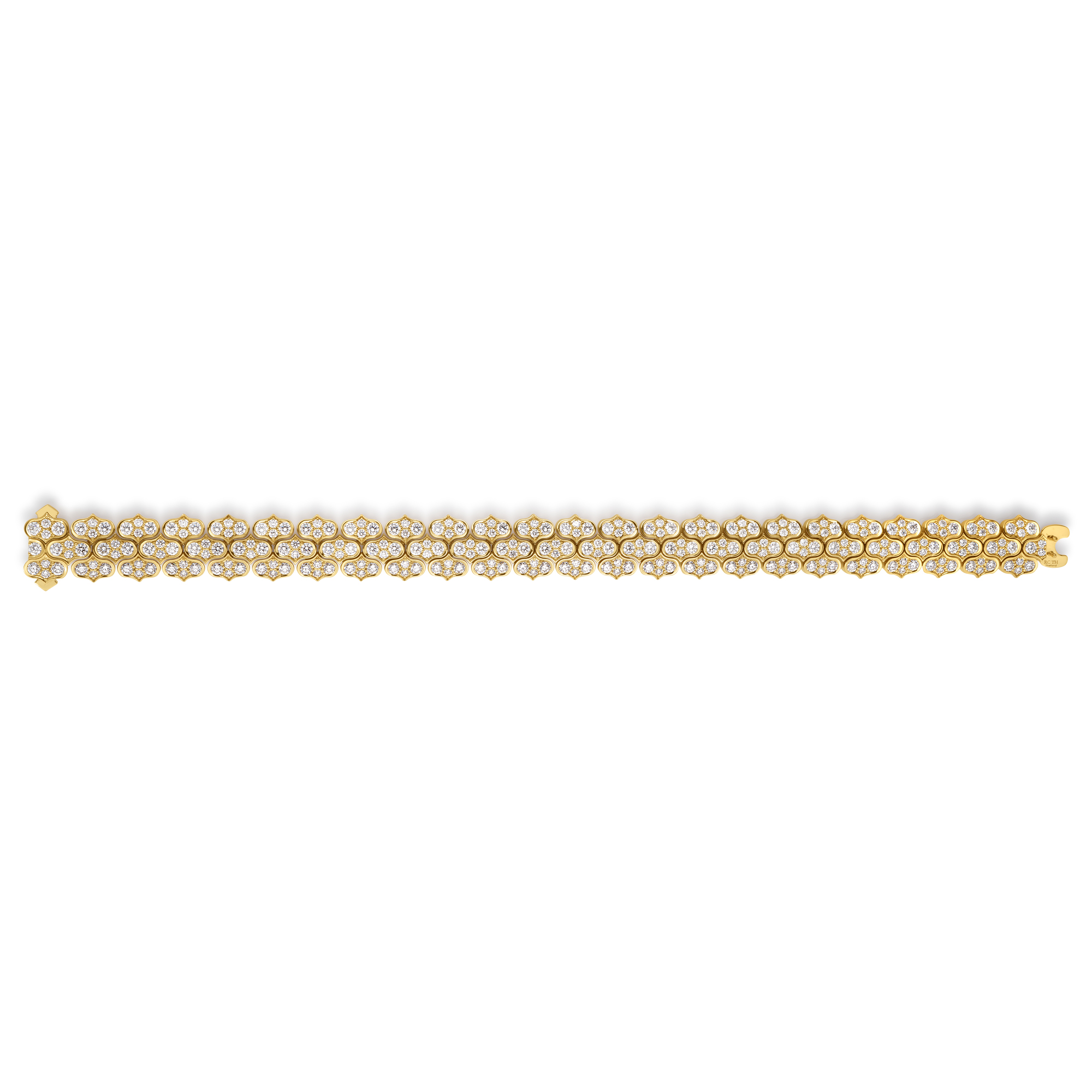 18k White Gold Cobra Pave Diamond Bracelet