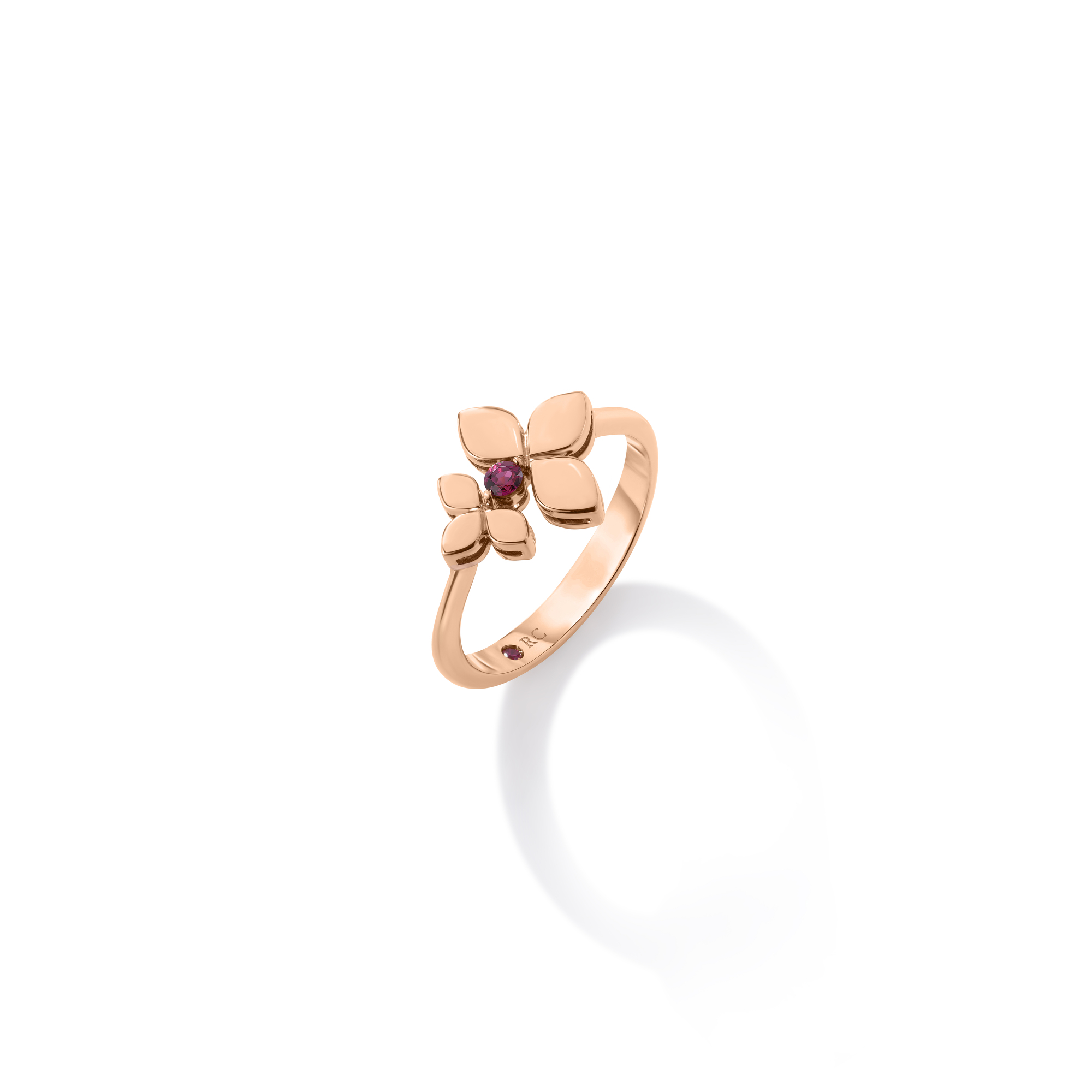 18k Rose Gold Love In Verona Rubellite Split Flower Ring