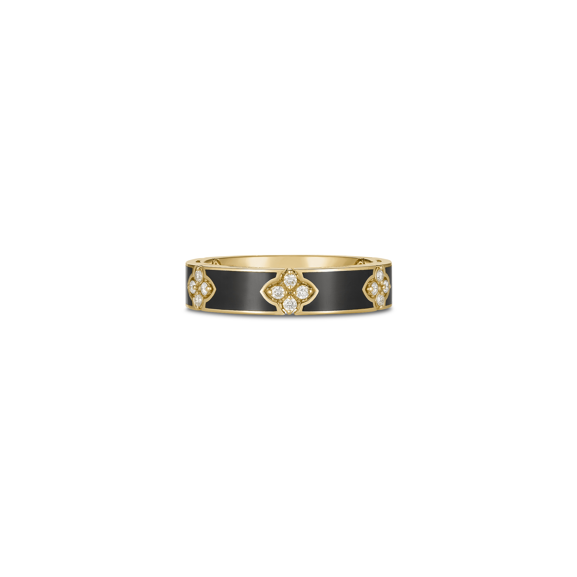 18k Y Dia Black Enamel Love In Verona Rg
