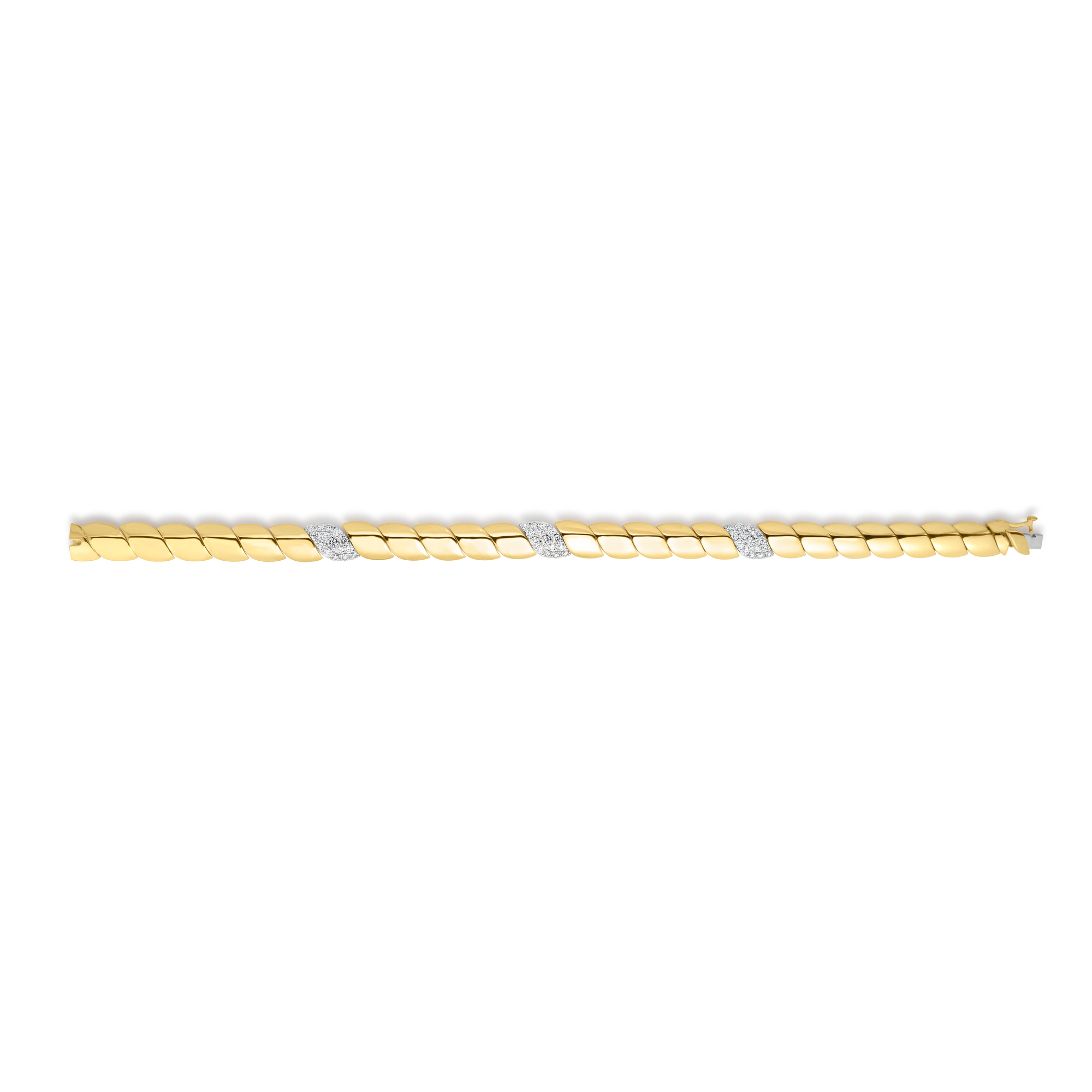 18k Yellow/white Gold San Marco 3 Diamond Station Bracelet