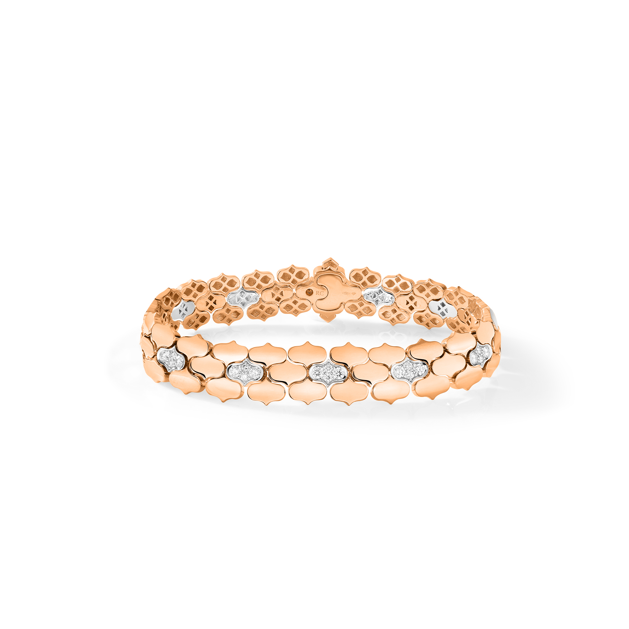 18k Rose Gold Cobra Diamond Bracelet