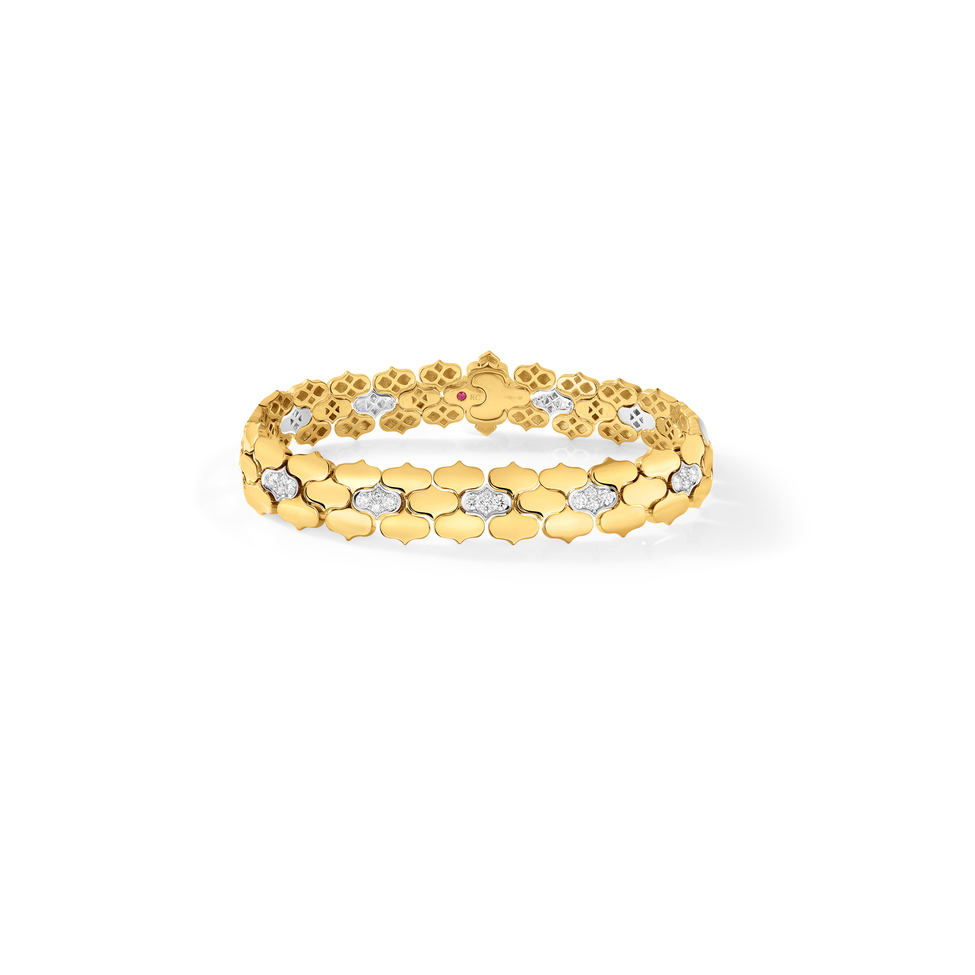 18k Yellow/white Gold Cobra Diamond Bracelet