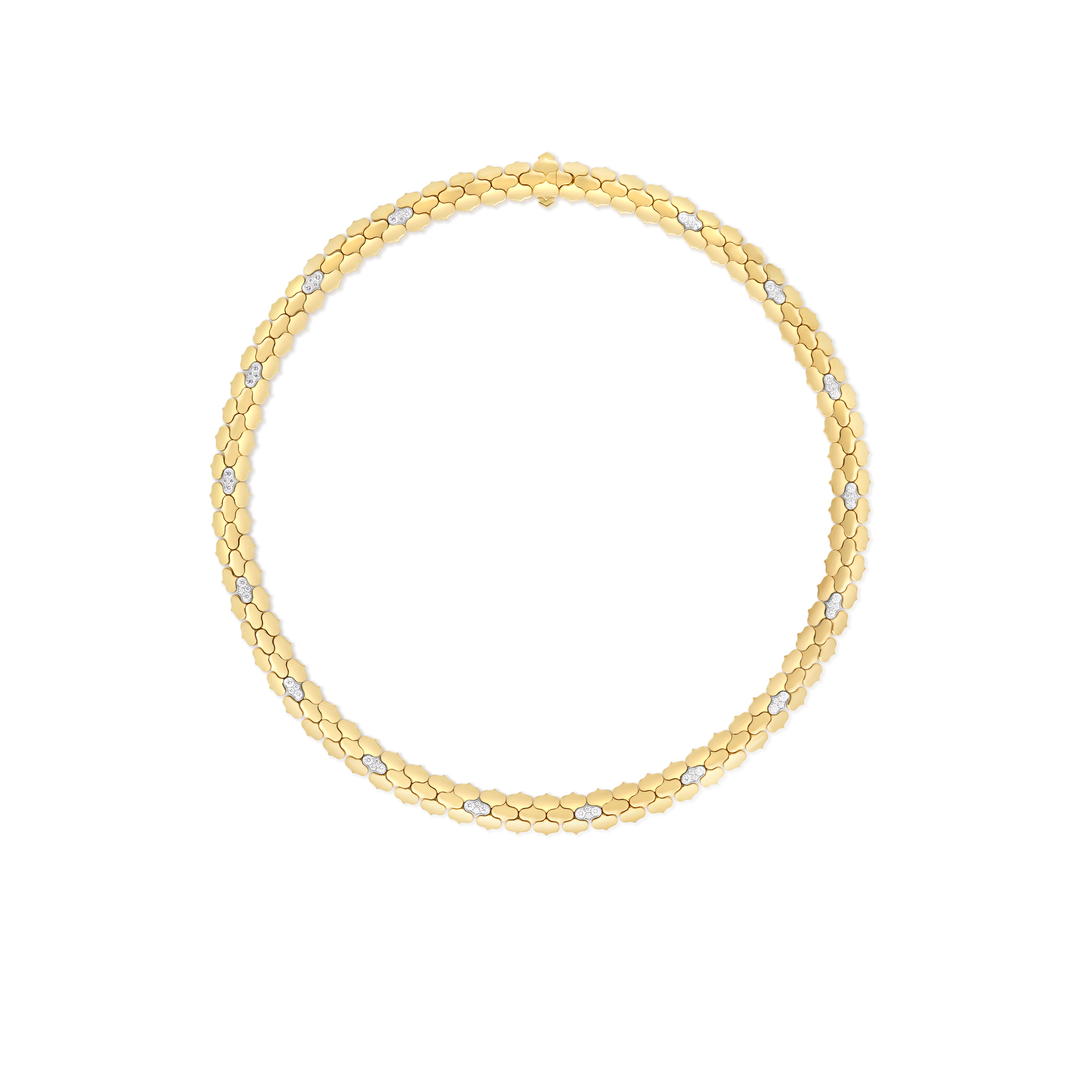 18k Yellow/white Gold Cobra Diamond Collar Necklace