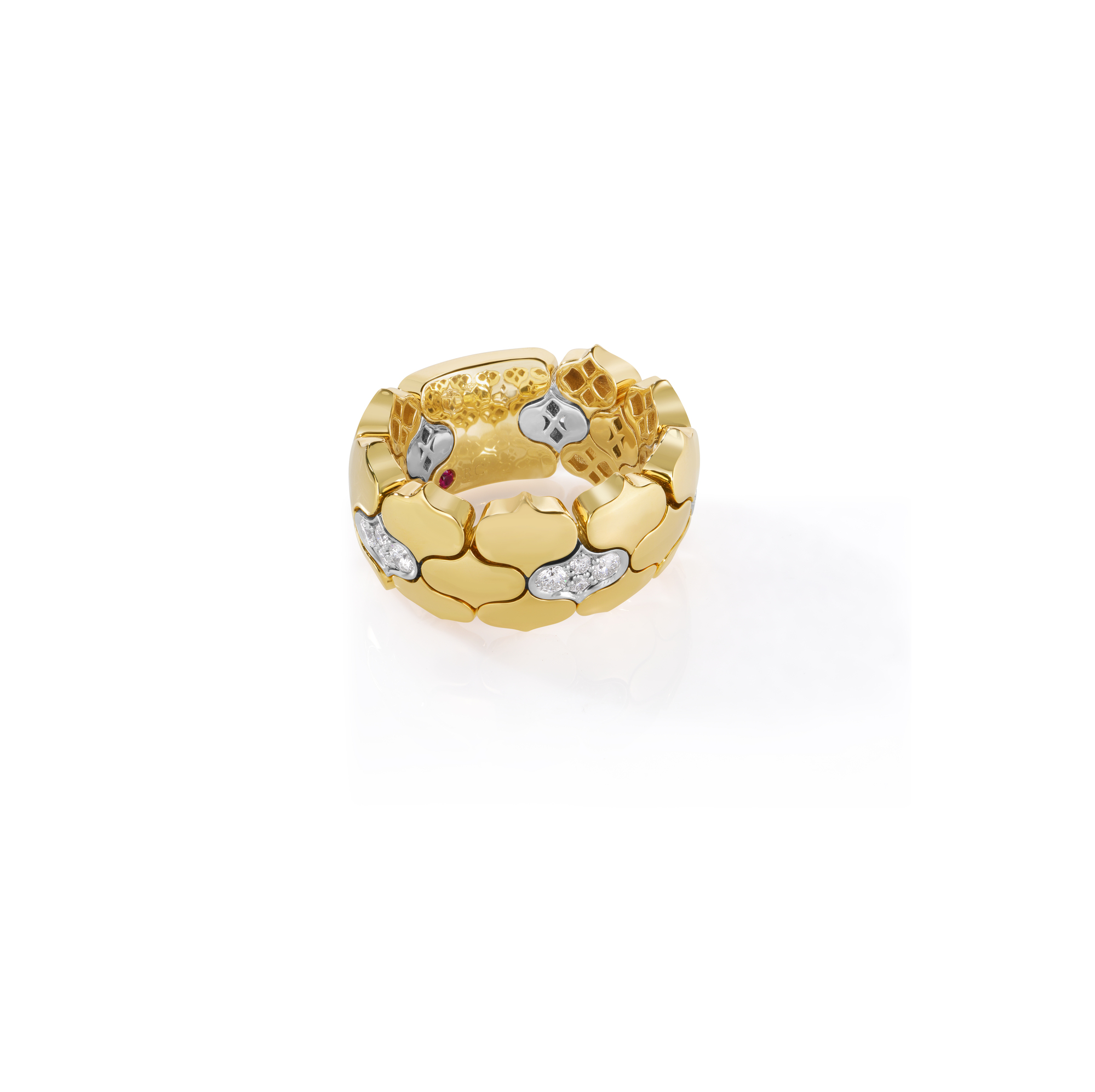 18k Yellow/white Gold Cobra Diamond Ring