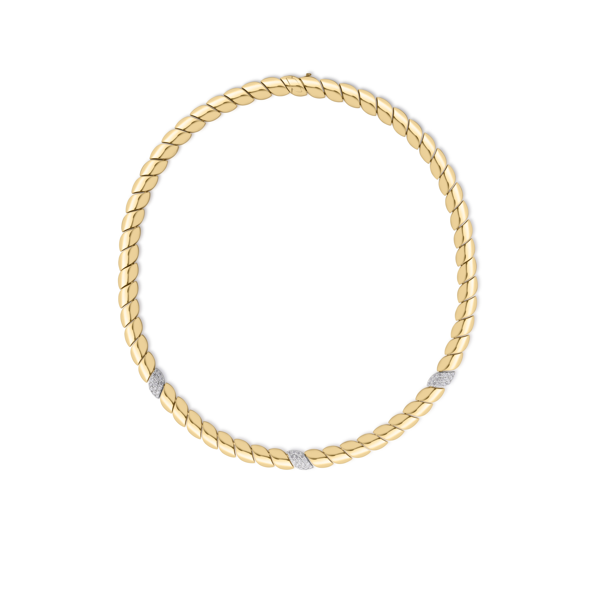 18k Yellow/white Gold San Marco 3 Diamond Station Collar Necklace **16 Version Is Pictured**