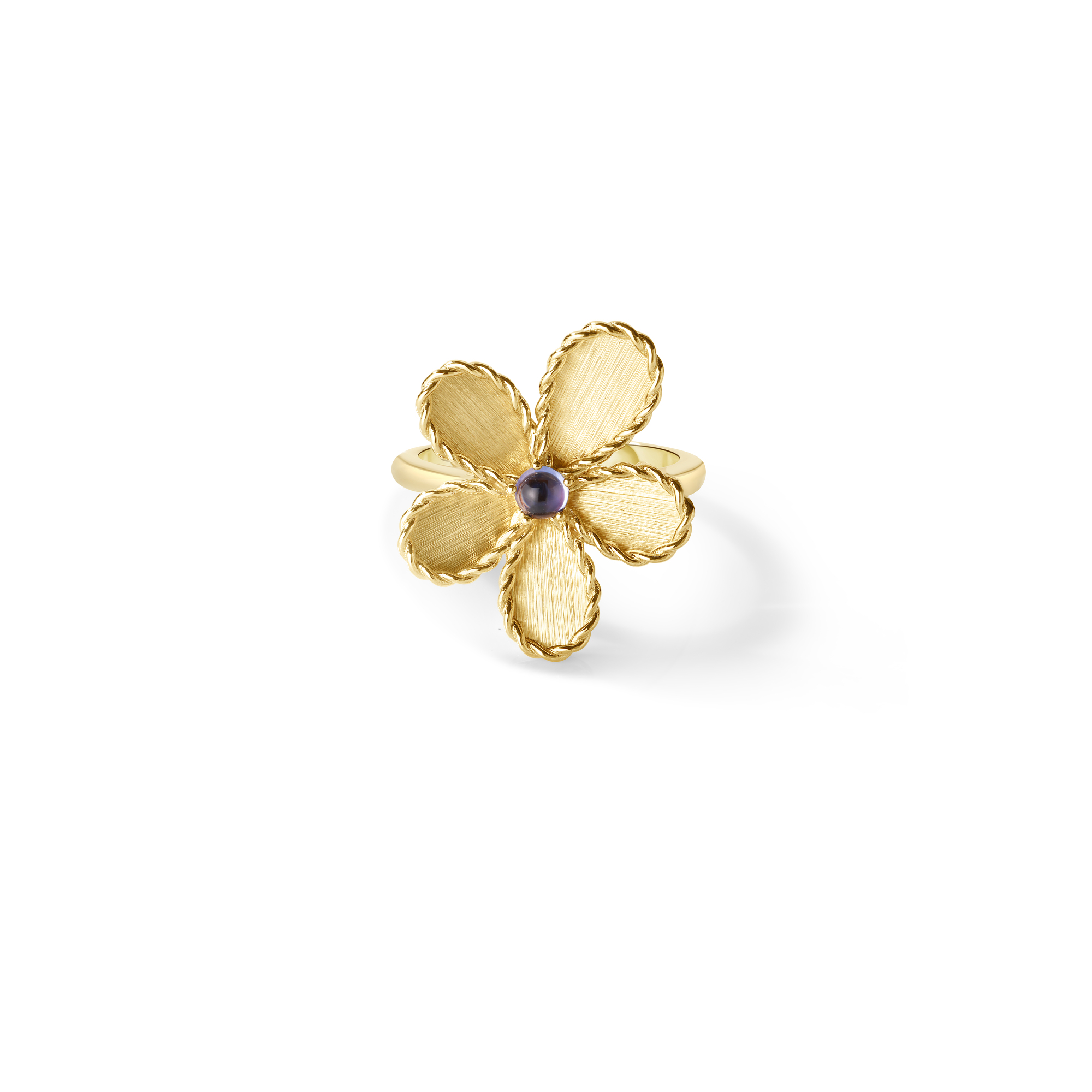 18k Yellow Gold Jasmine Tanzanite Flower Ring