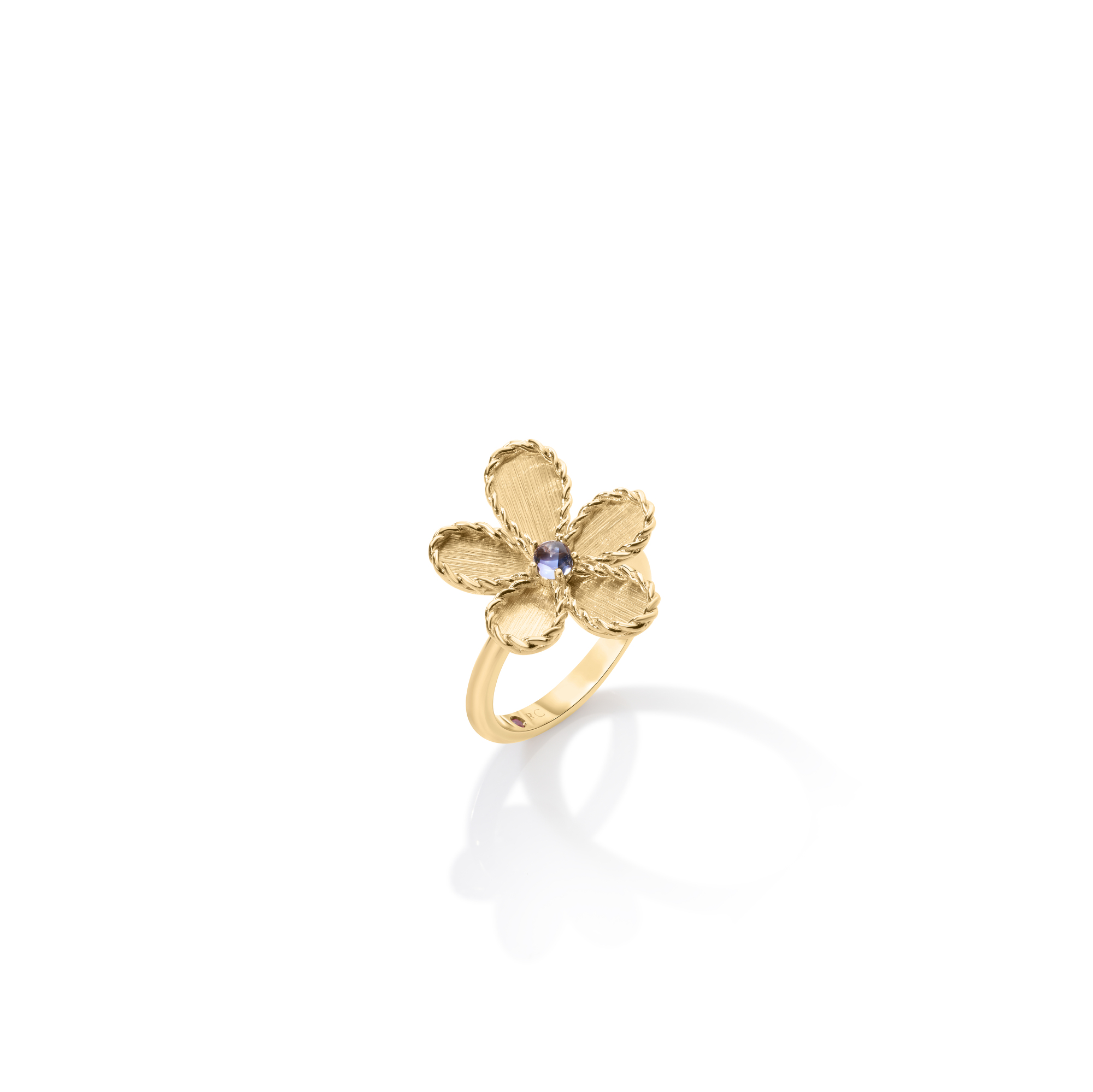 18k Yellow Gold Jasmine Tanzanite Flower Ring