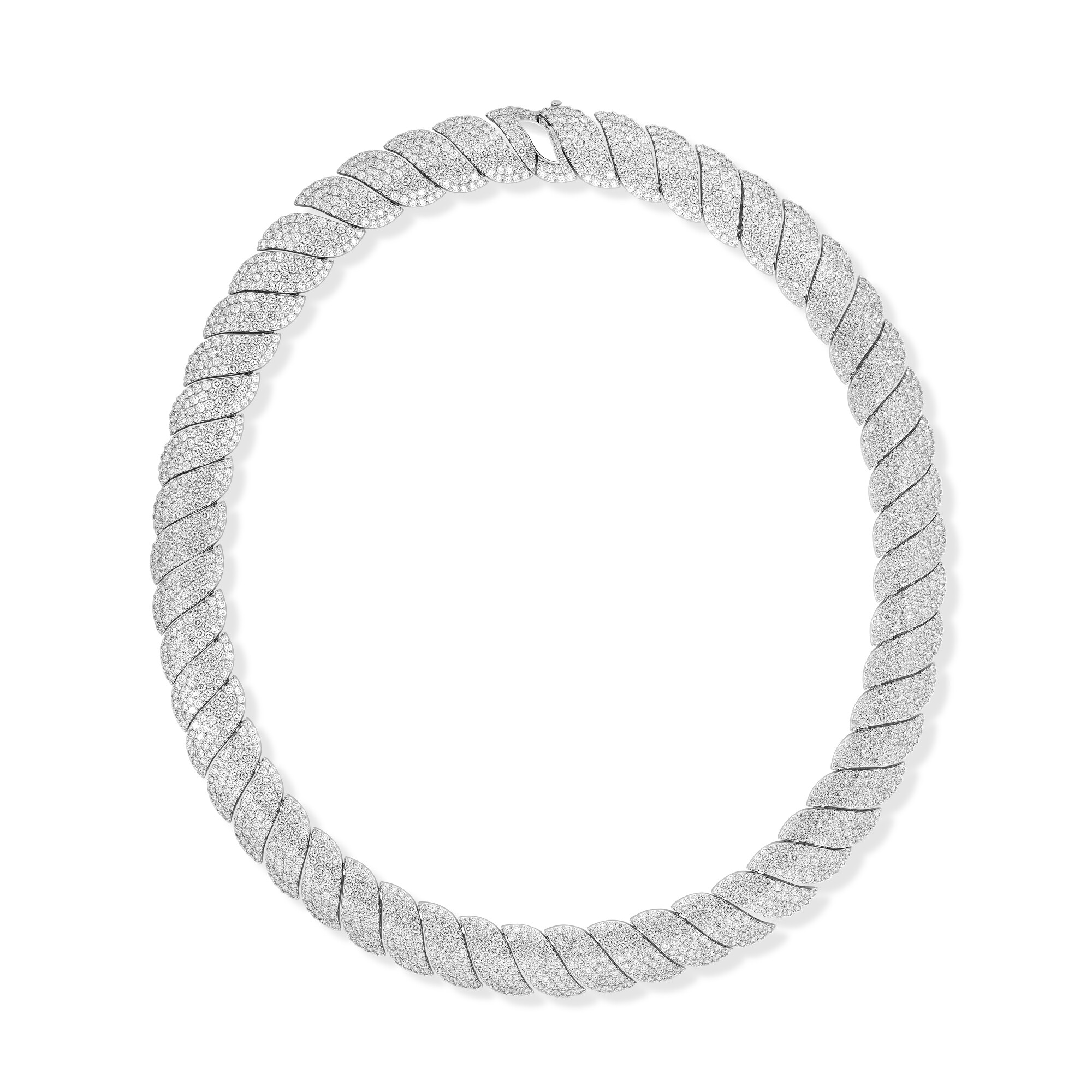 18k White Gold San Marco Pave Diamond Necklace