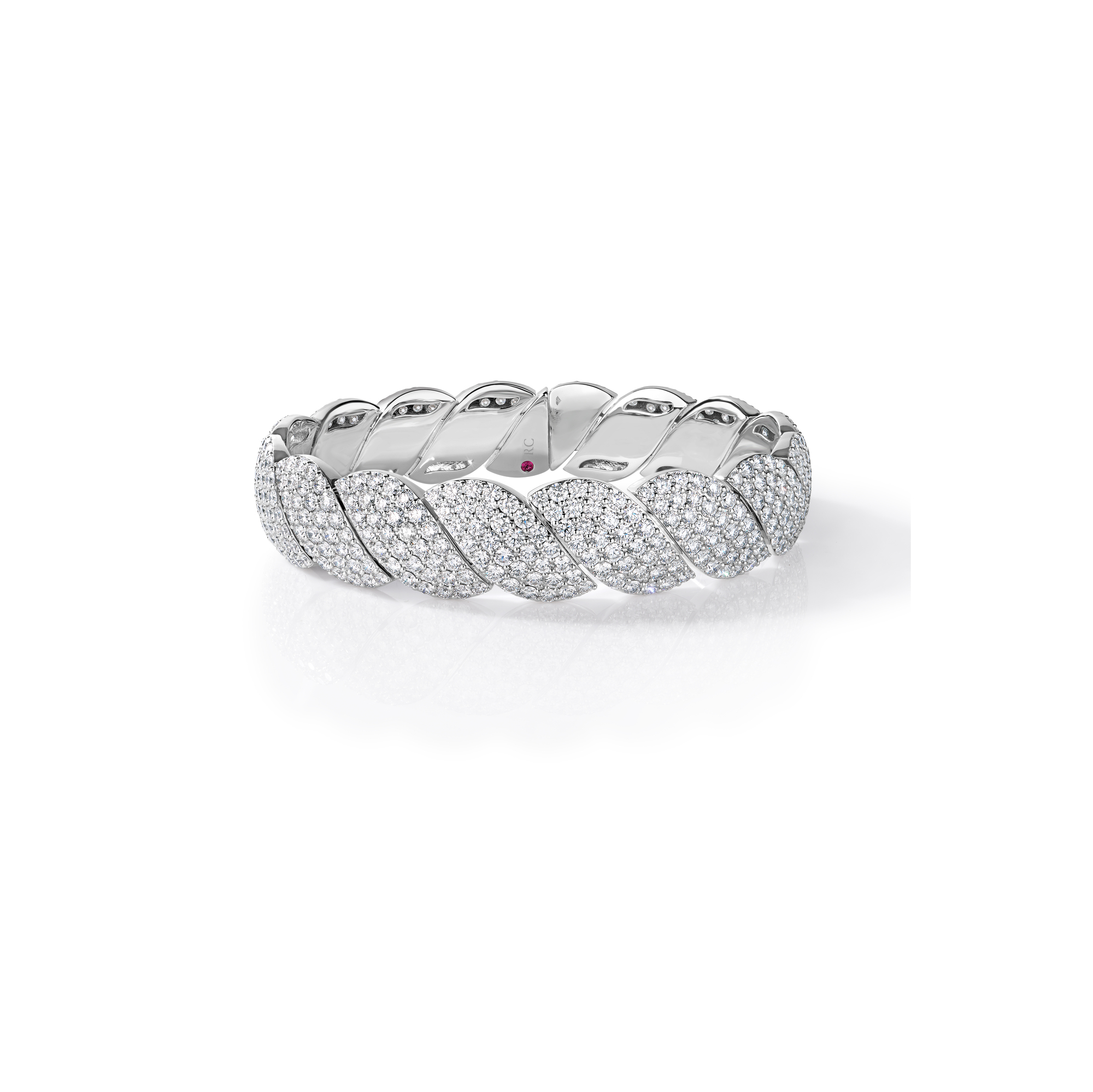 18k White Gold San Marco Pave Diamond Bangle