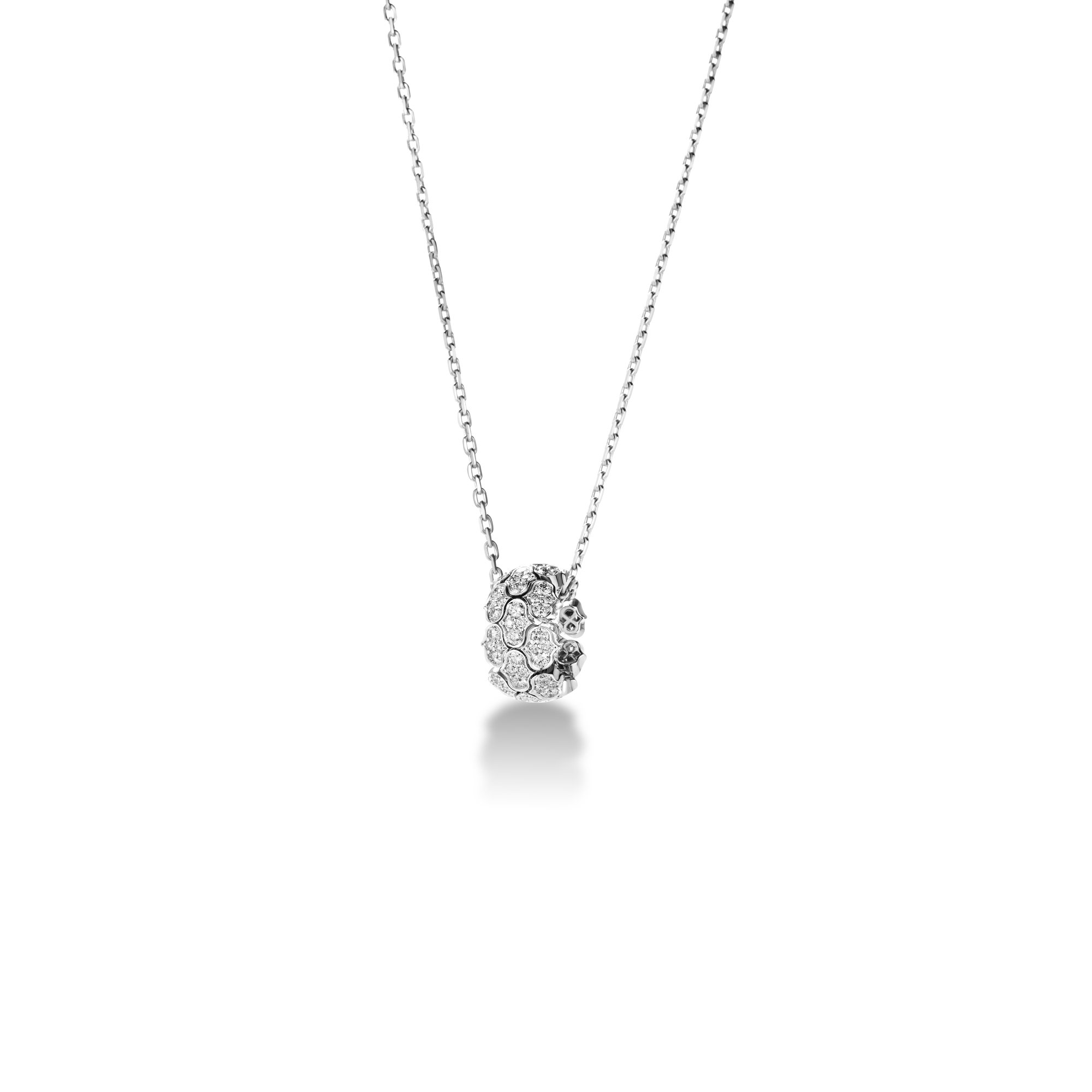 18k White Gold Cobra Pave Diamond Necklace