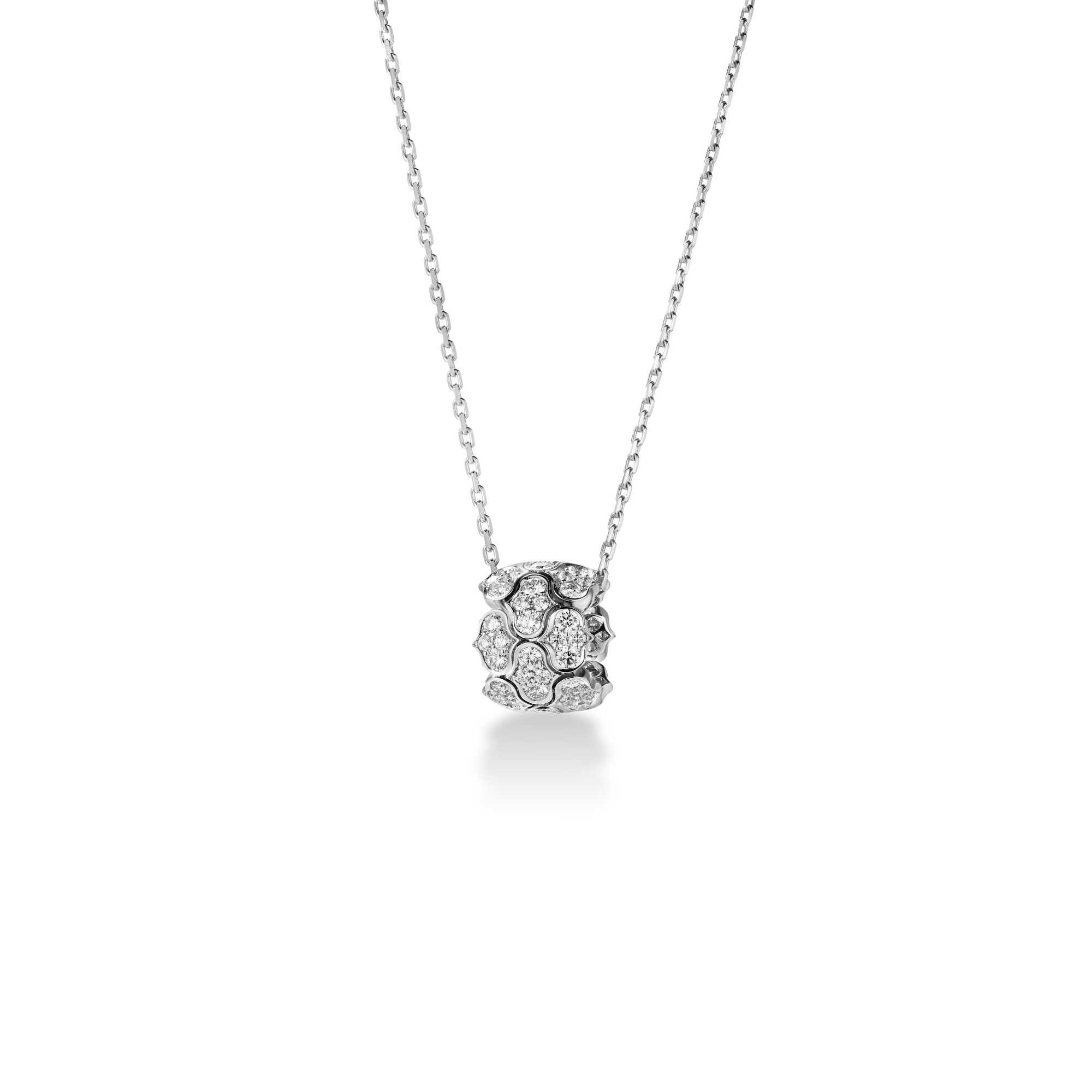 18k White Gold Cobra Pave Diamond Necklace