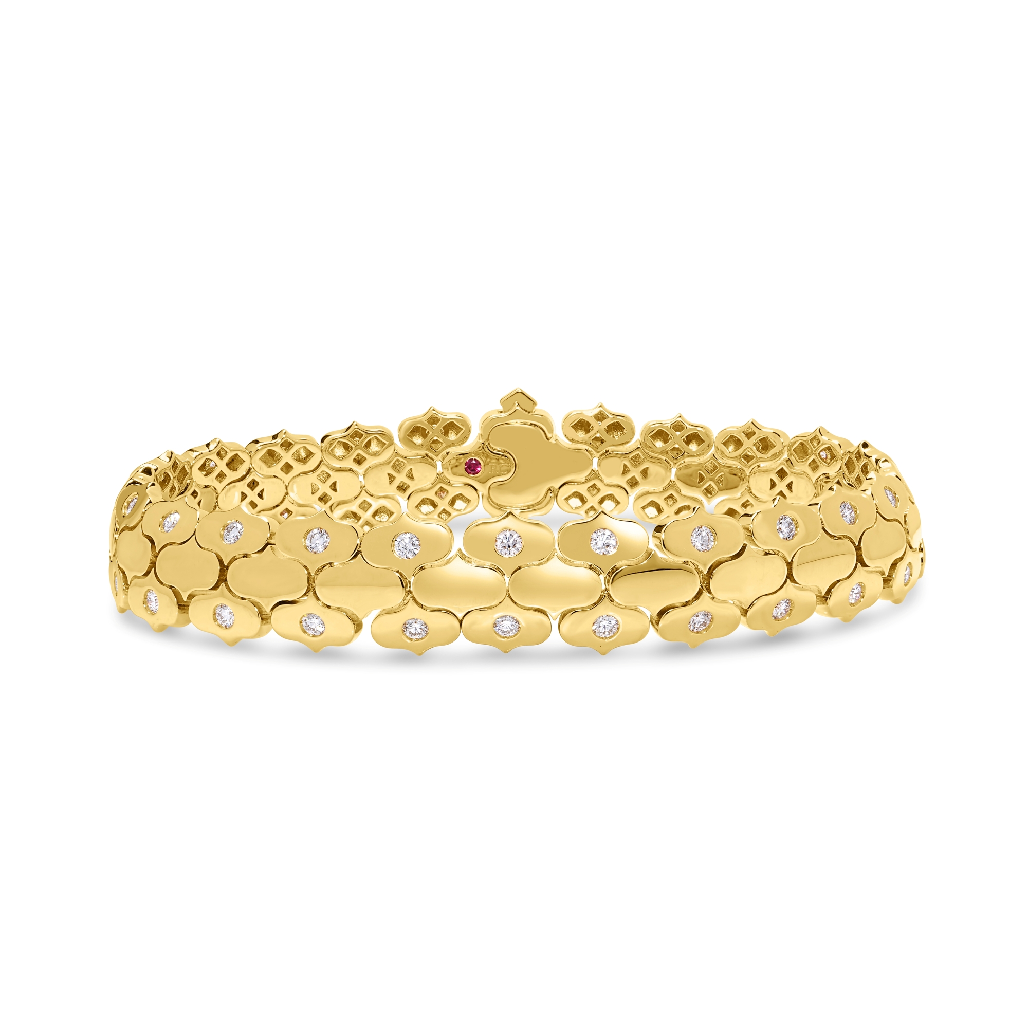 18k Yellow Gold Cobra Diamond Bracelet