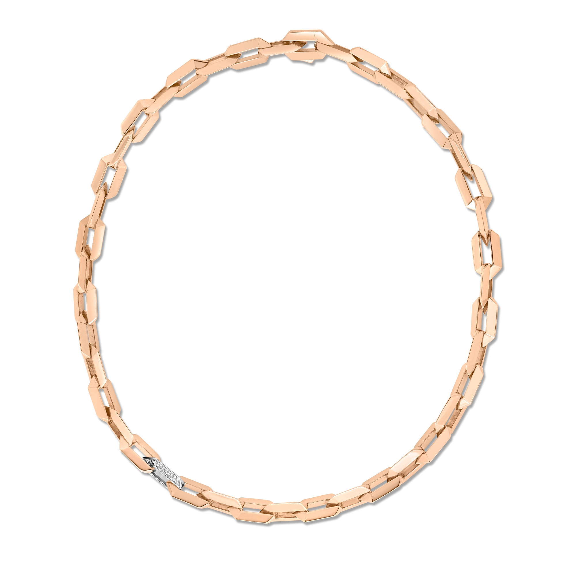 18k Rose/white Designer Gold Diamond Necklace