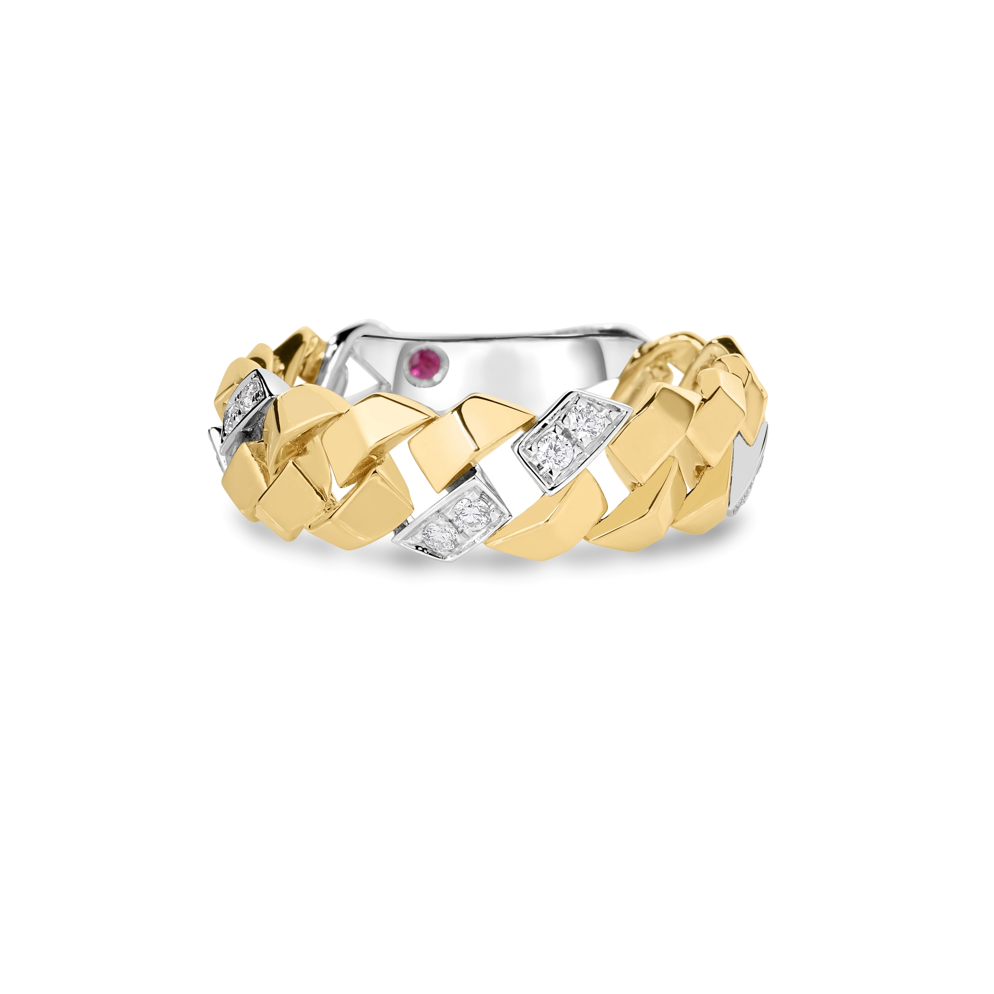 18k Yellow/white Gold San Marco Diamond Narrow Ring