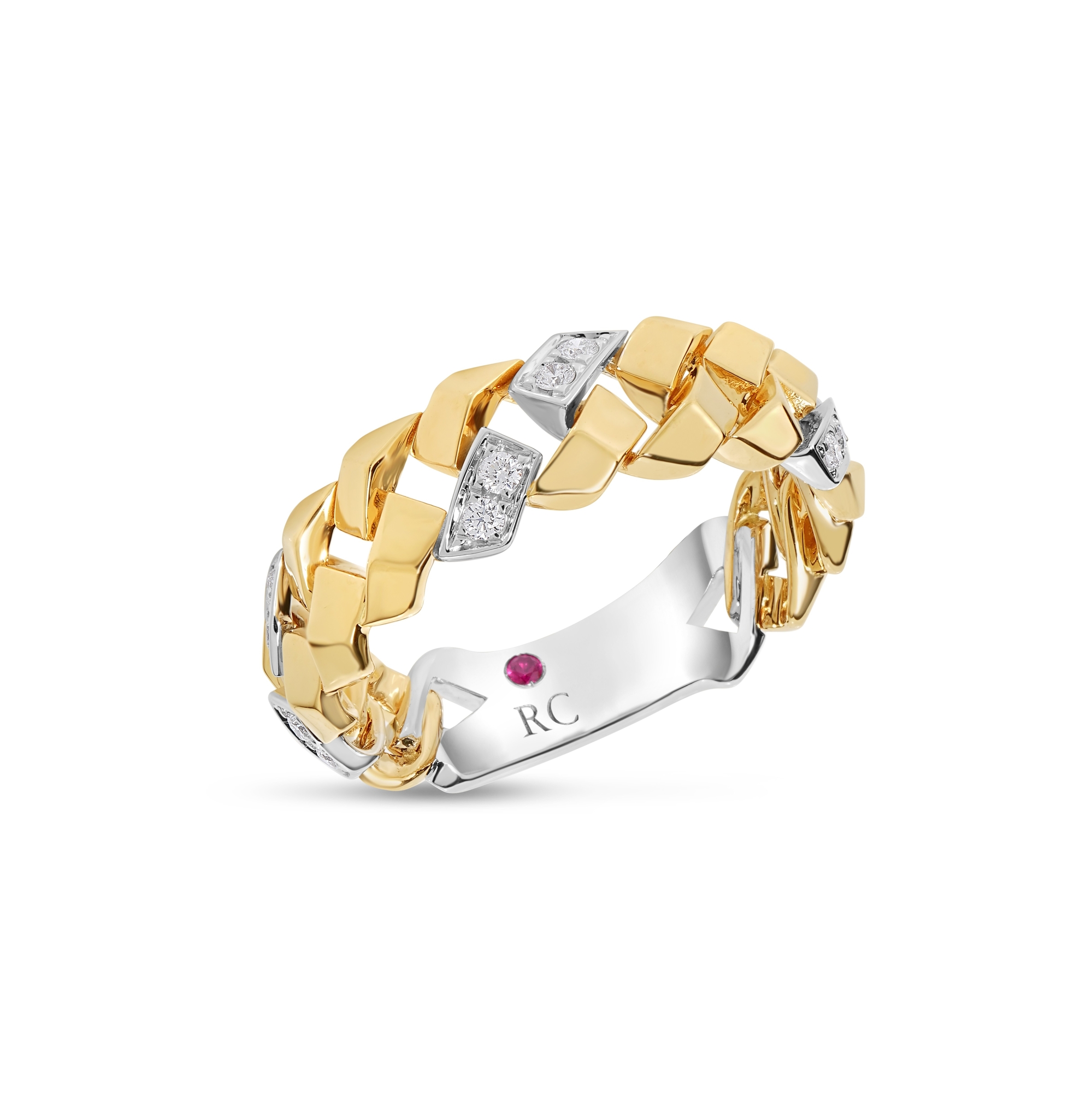 18k Yellow/white Gold San Marco Diamond Narrow Ring
