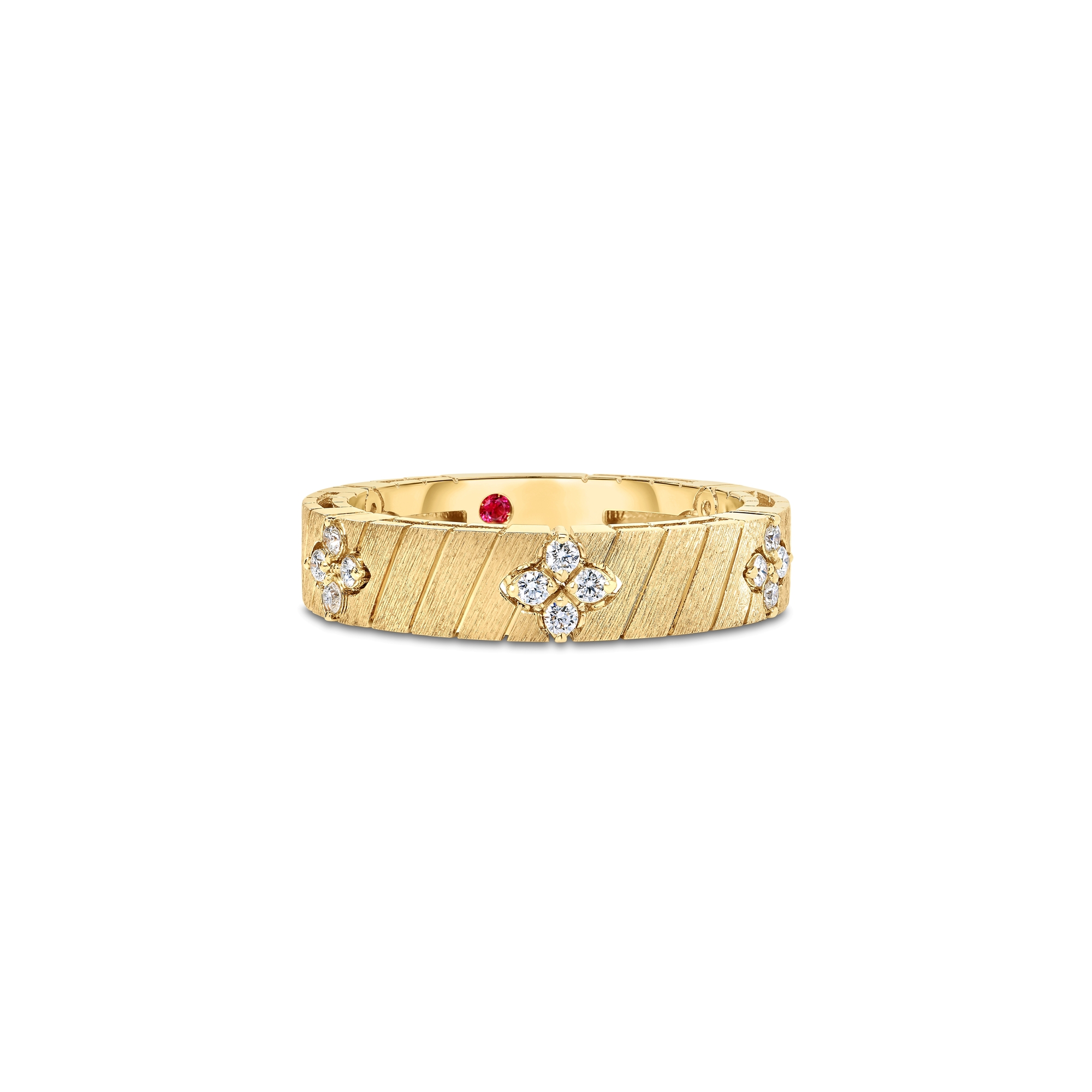 18k Yellow Gold Love In Verona Ridged Diamond Ring