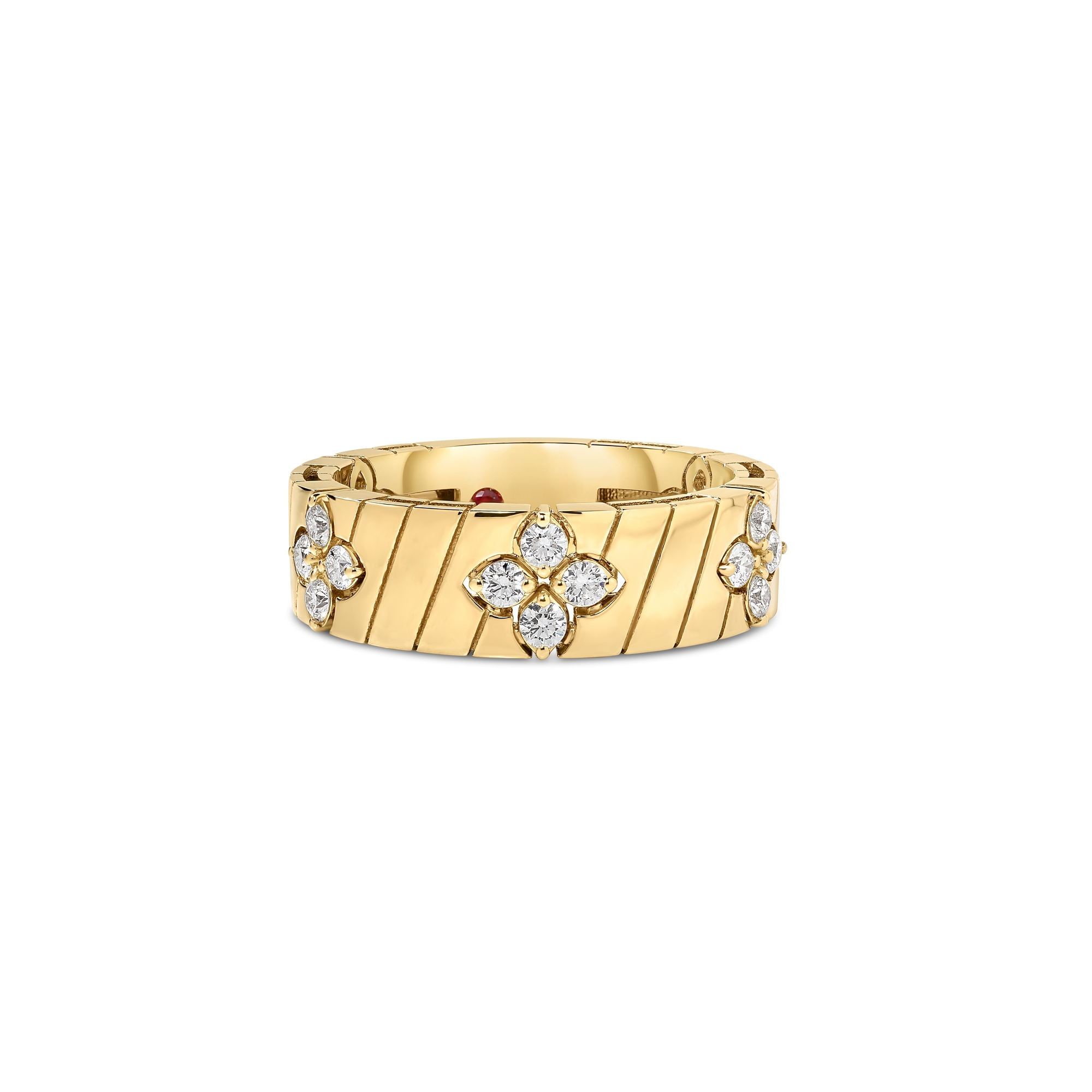 18k Yellow Gold Love In Verona Ridged Diamond Ring