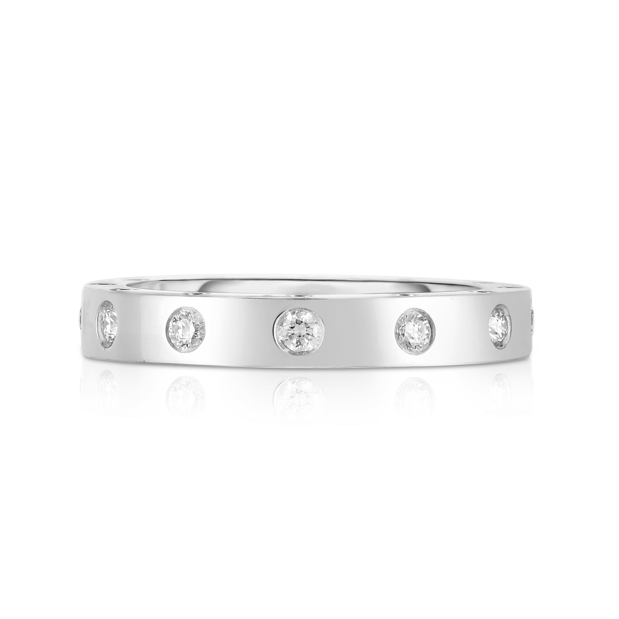 18k White Gold Pois Moi Diamond Round Ring