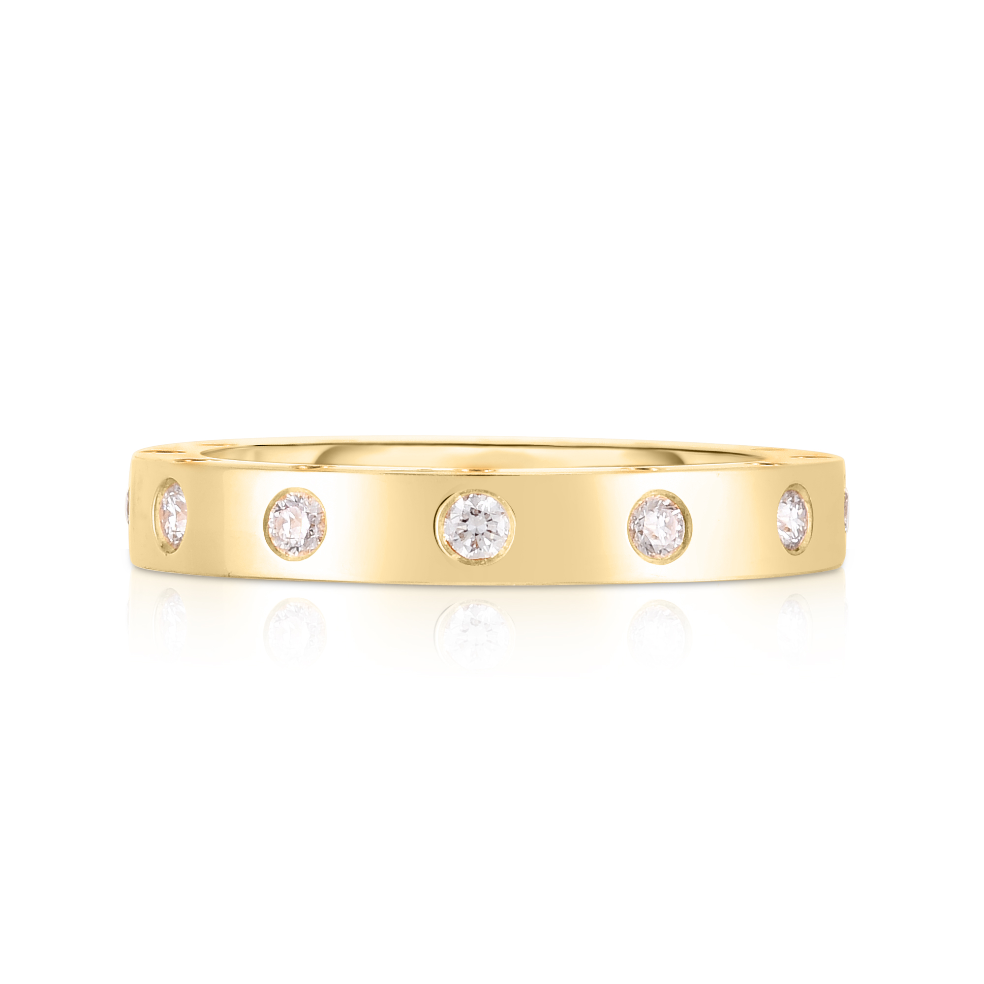 18k Yellow Gold Pois Moi Diamond Round Ring