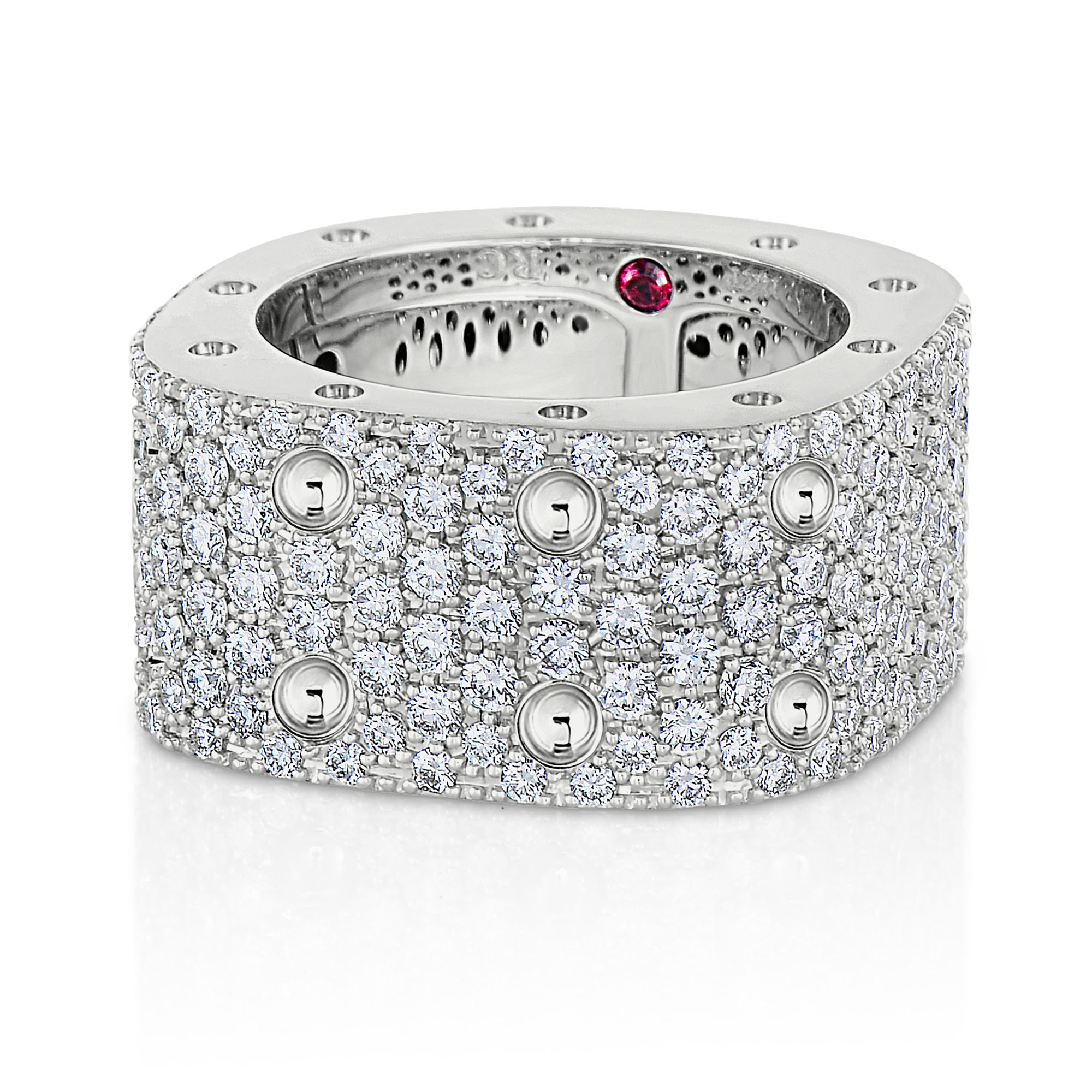 18k White Gold Pois Moi 2 Row Diamond Square Ring