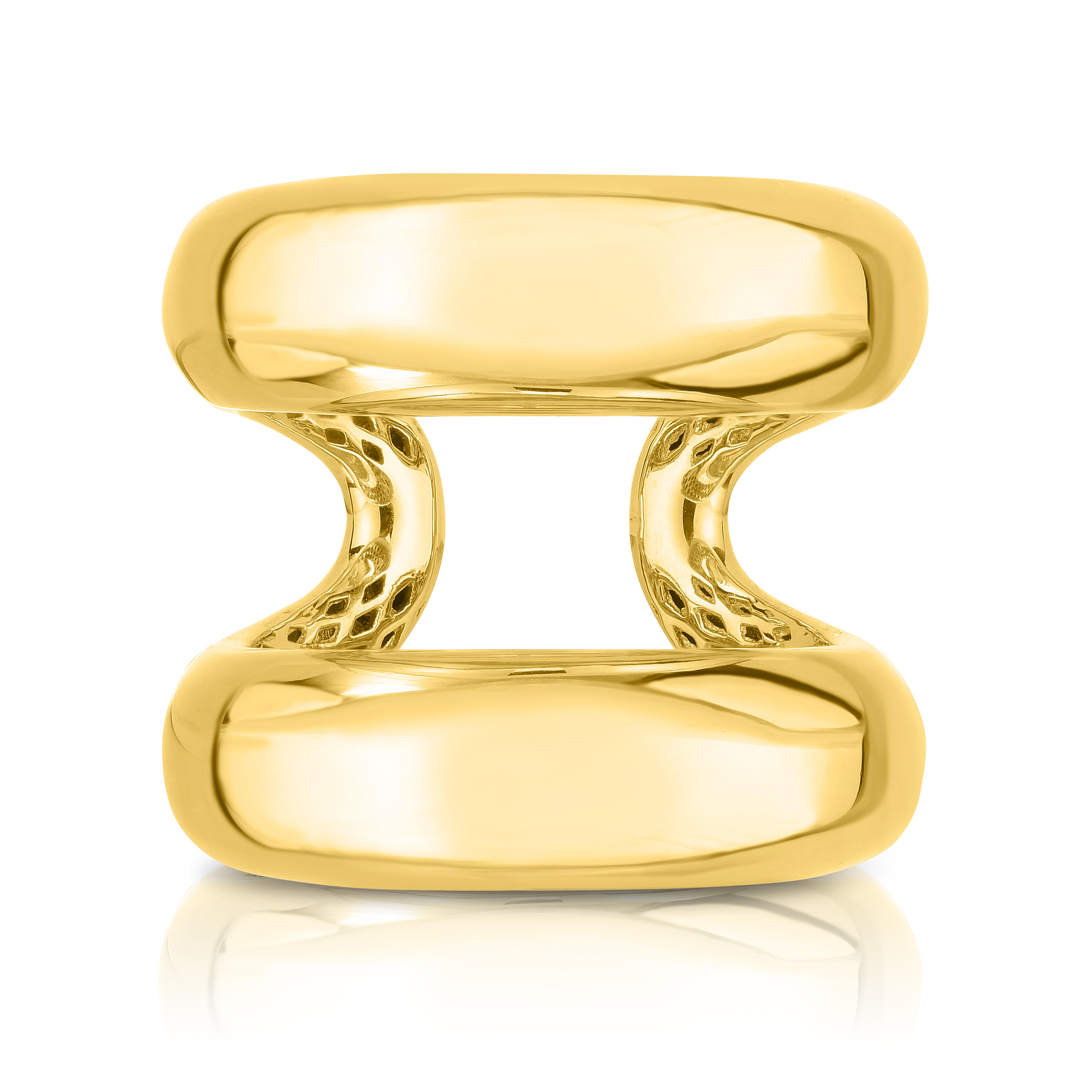 18k Yellow Designer Gold Double Band Ring