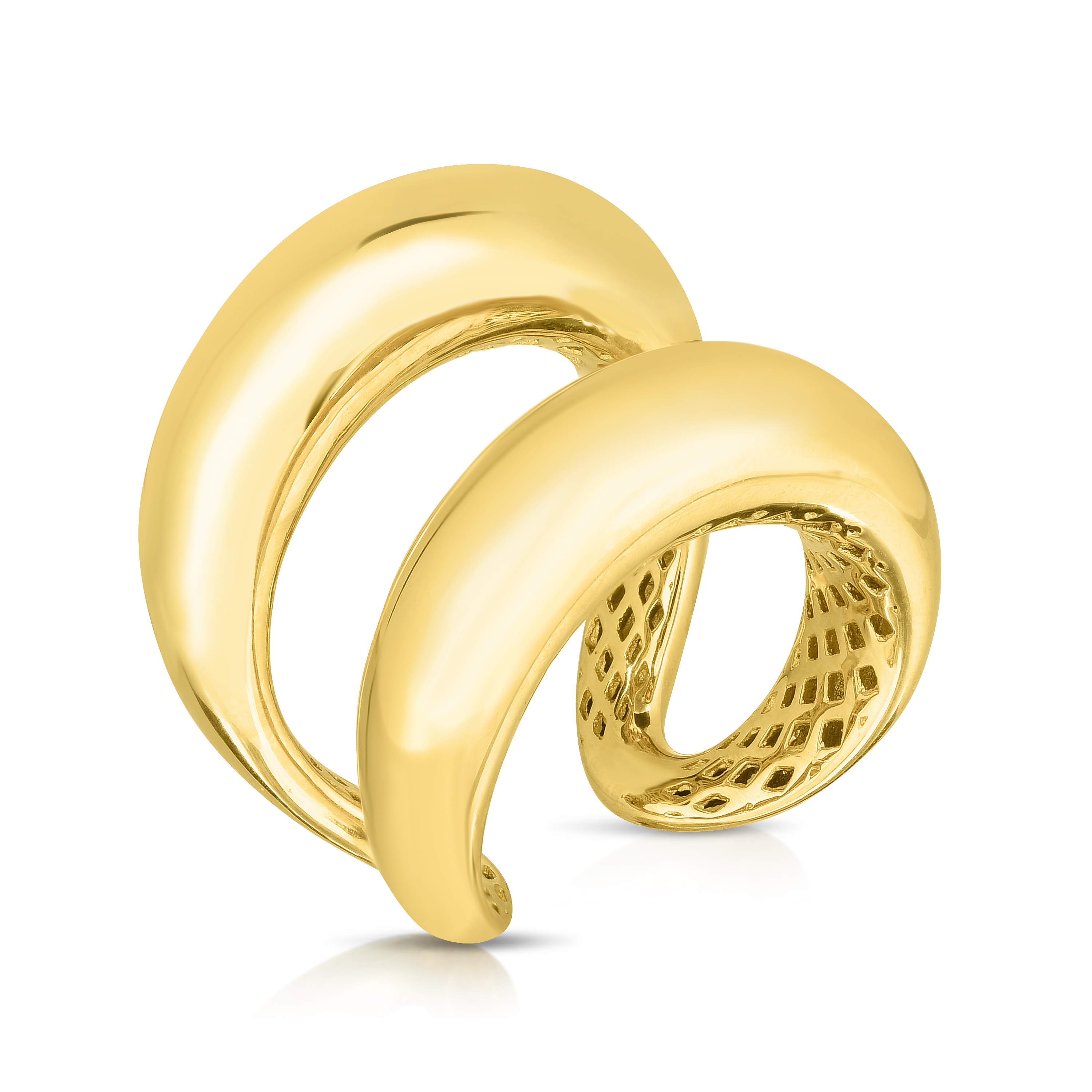 18k Yellow Designer Gold Double Band Ring