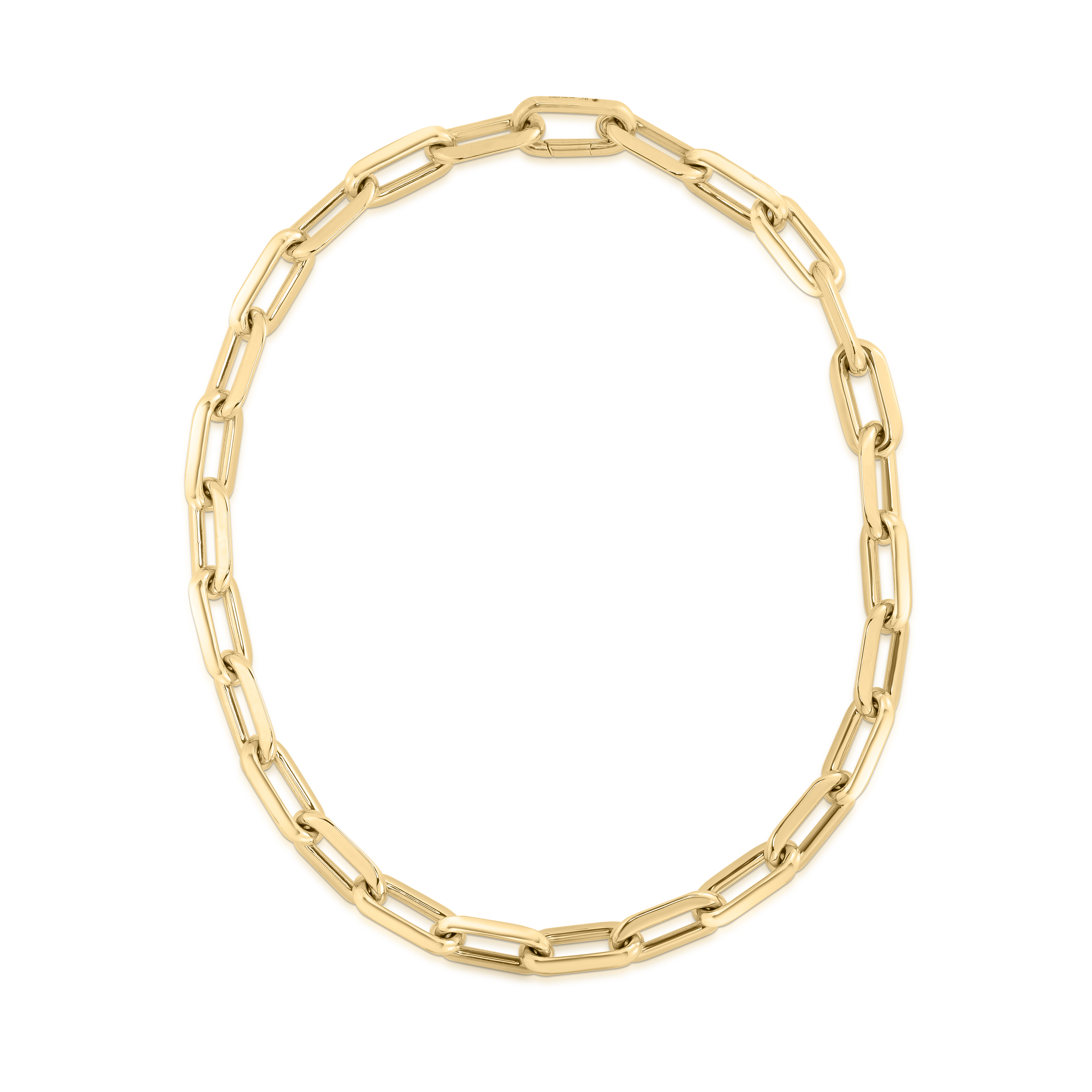 18k Yellow Designer Gold Thick Paperclip Bracelet