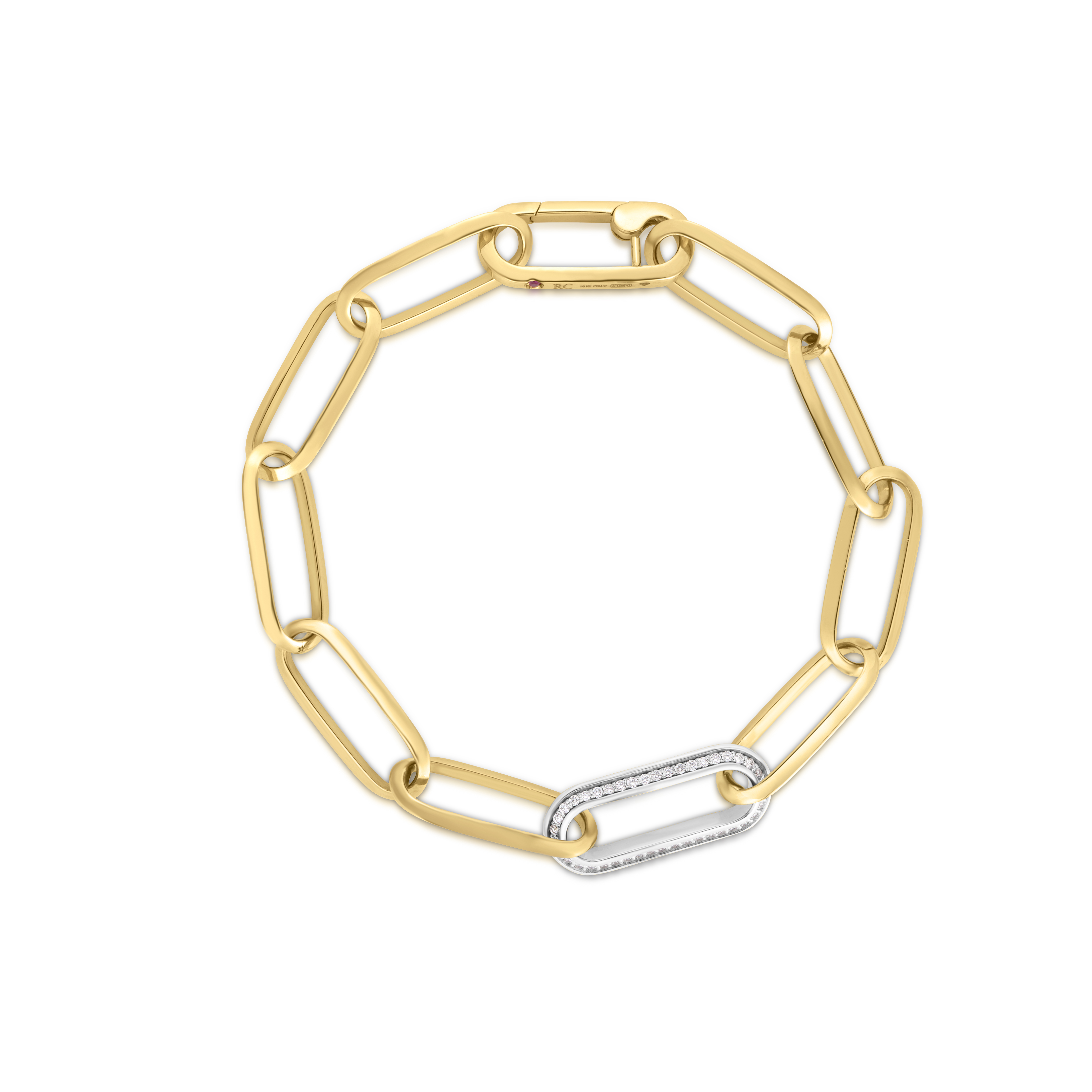 18k Yellow Designer Gold Diamond & Paperclip Link Bracelet
**gbx Version Is Pictured**