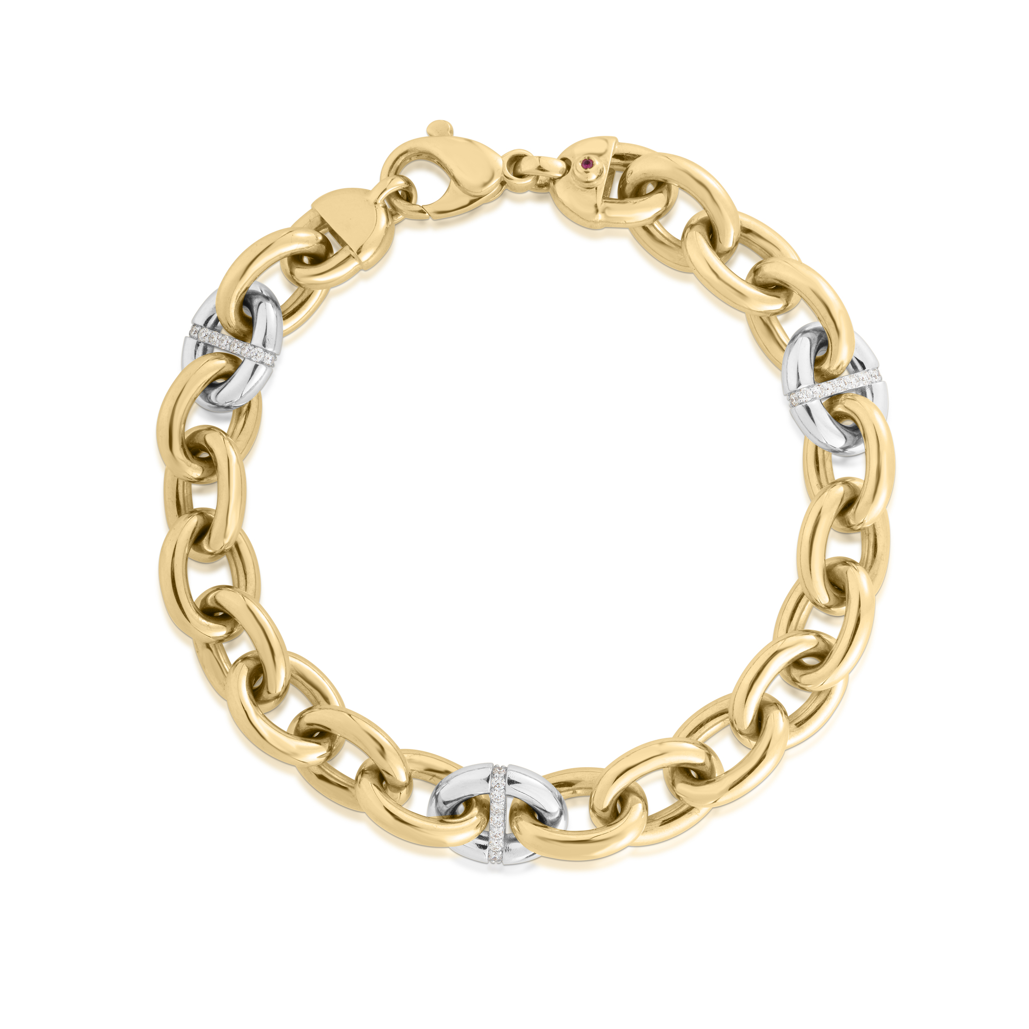 18k Yellow/white Designer Gold Diamond Bracelet