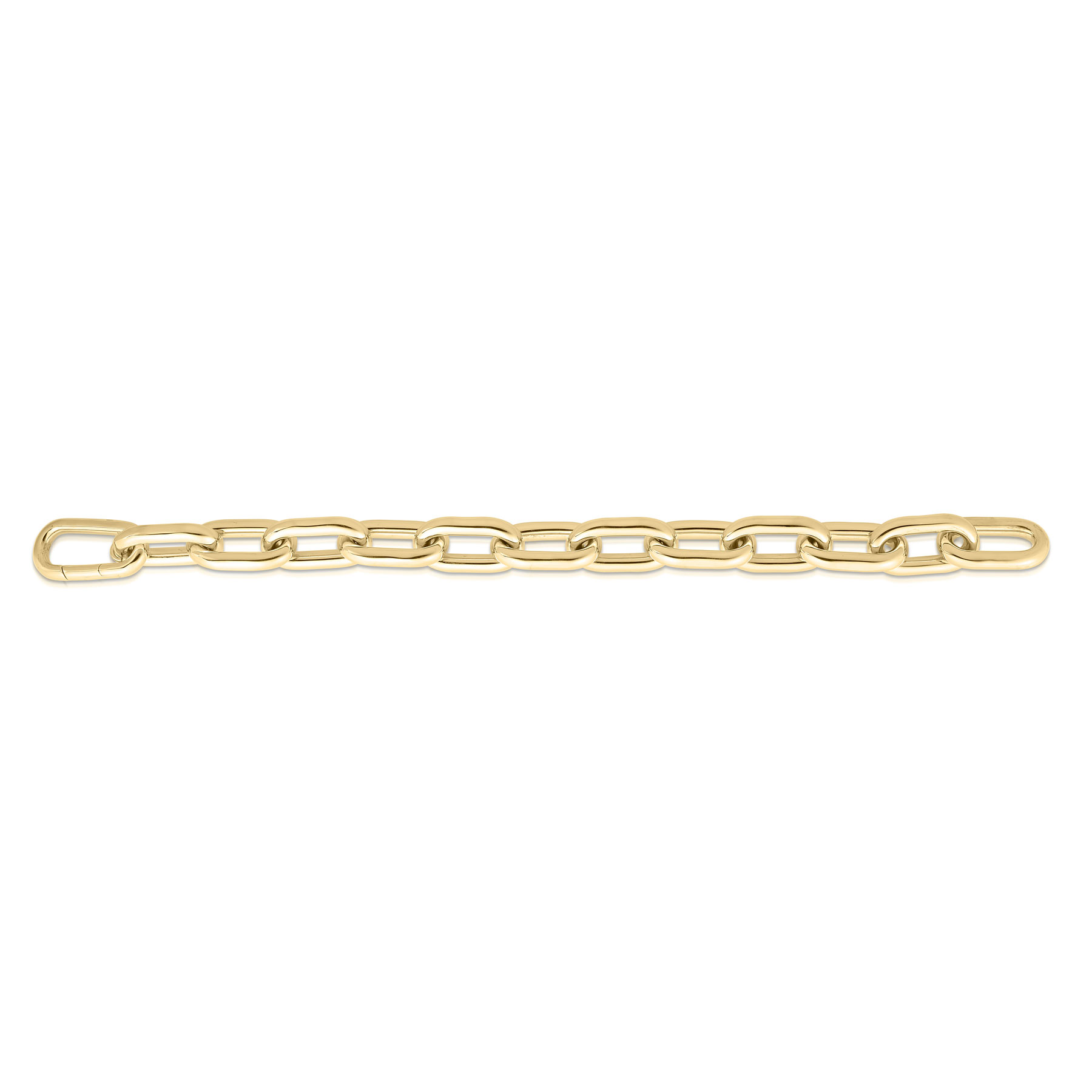 18k Yellow Chunky Paperclip Mens Bracelet