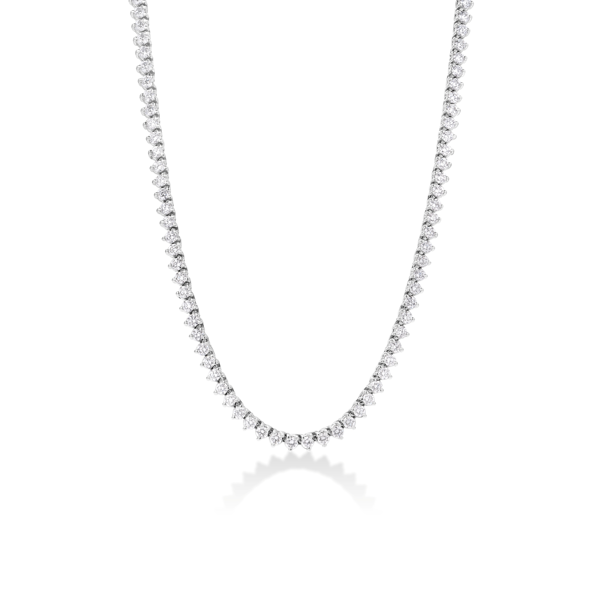 18k White Gold Classic Diamond Non-graduated Riviera Necklace