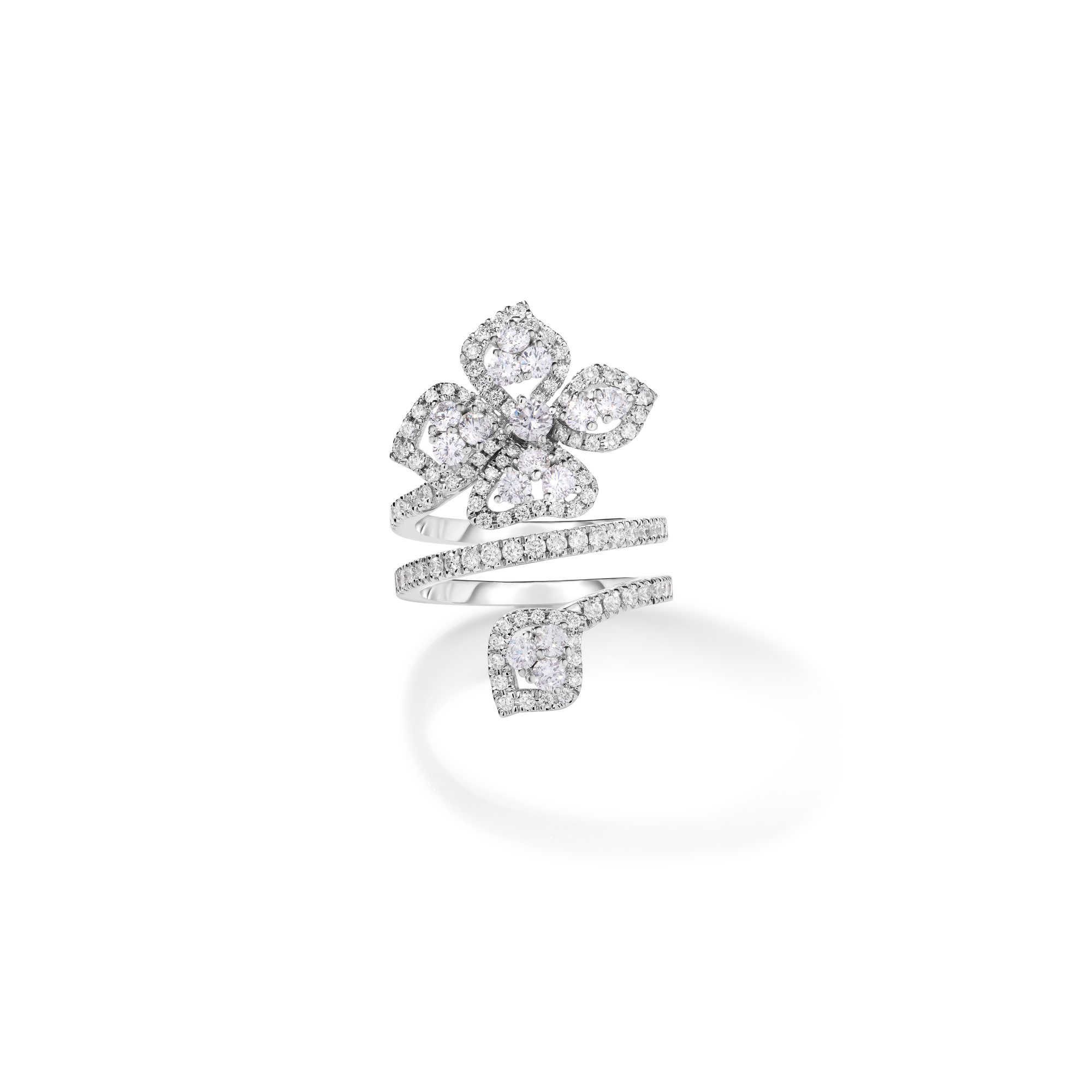 18k White Gold Classic Diamond Fiore Couture Wrap Ring