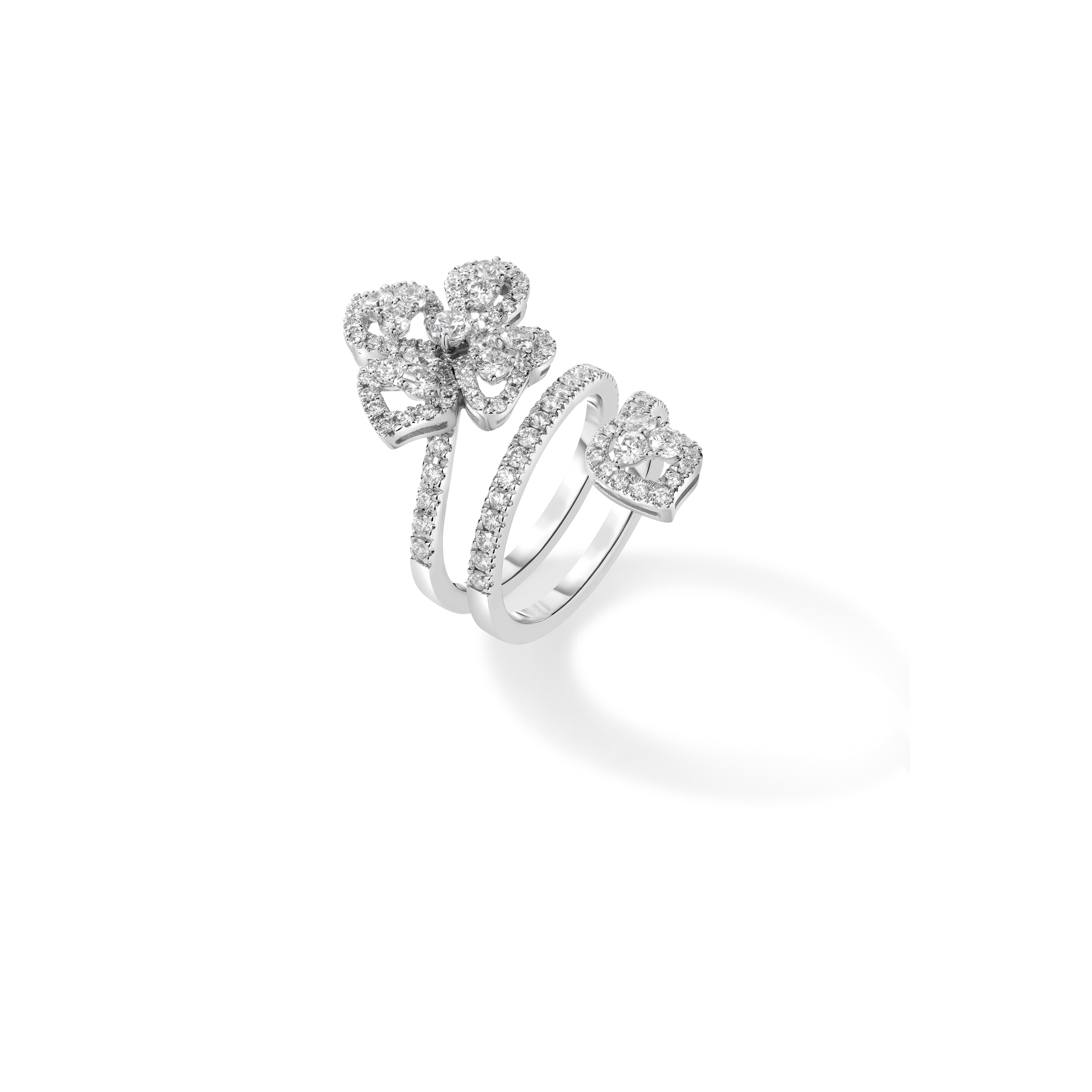 18k White Gold Classic Diamond Fiore Couture Wrap Ring