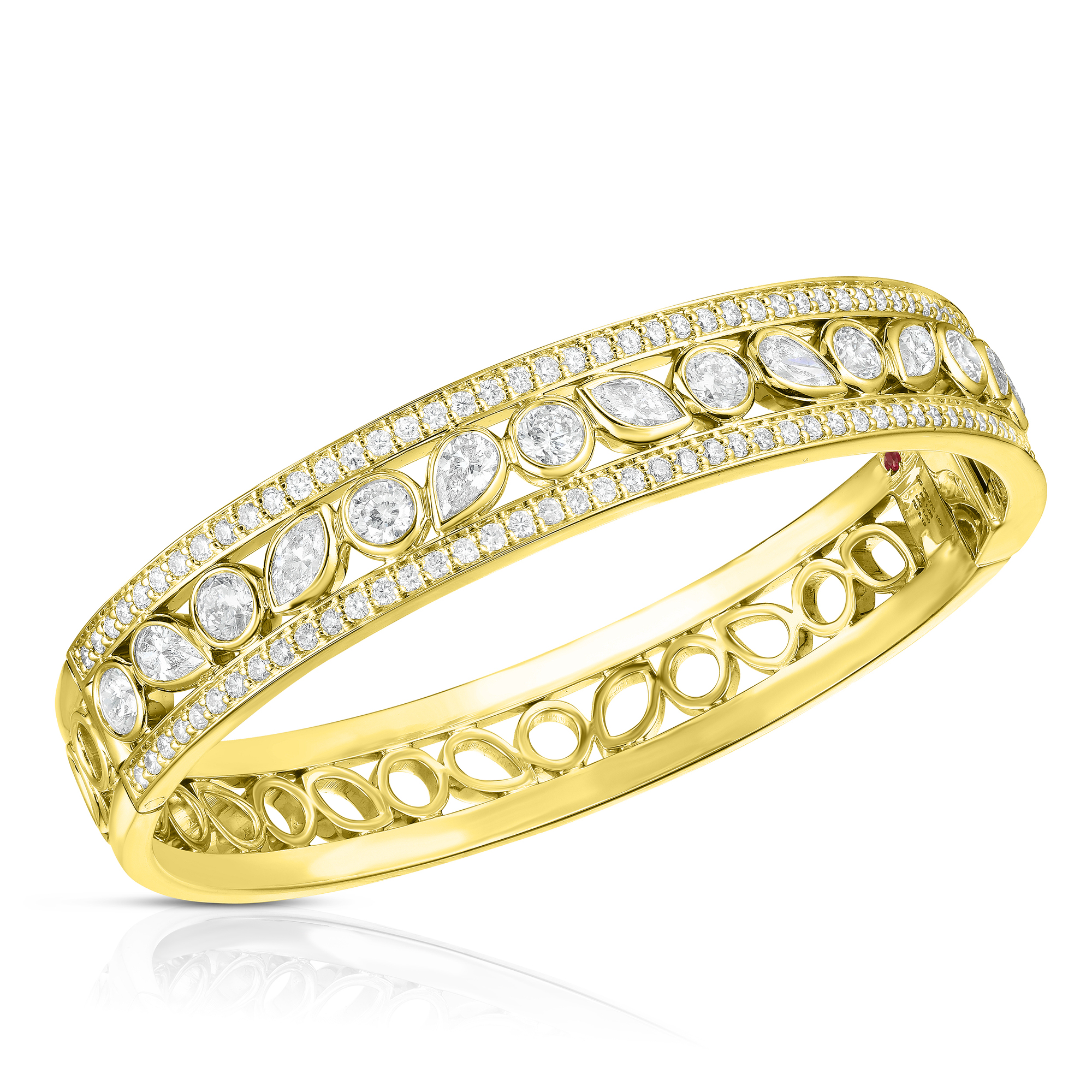 18k White Gold Dolce Pave Diamond Bangle - Ef V