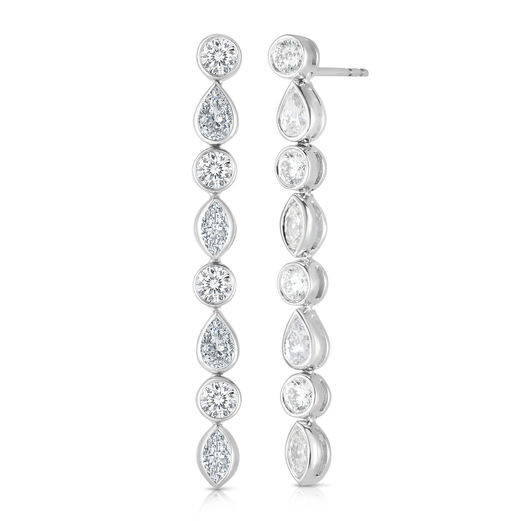18k White Gold Dolce Diamond Dangle Earrings