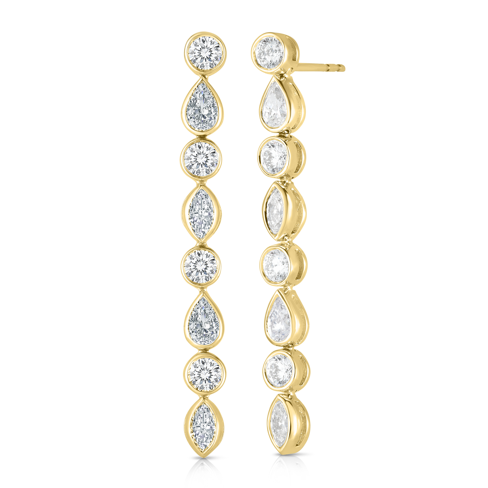 18k Yellow Gold Dolce Diamond Dangle Earrings