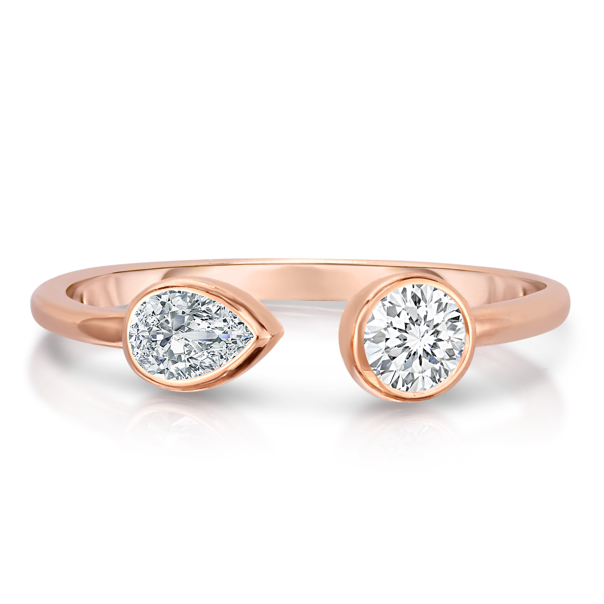18k Rose Gold Dolce 2 Stone Ring - Ps