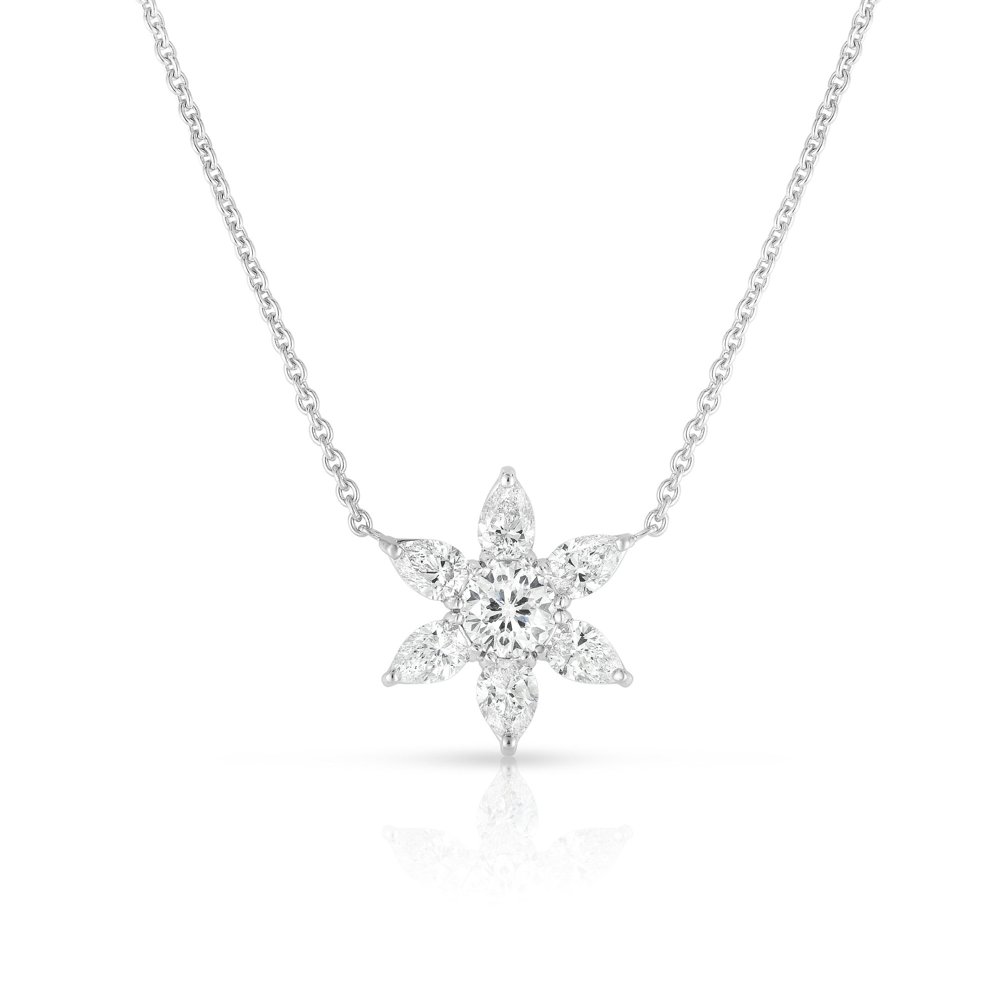 18k White Gold Stelle Diamond Necklace - 1x.20ct Center