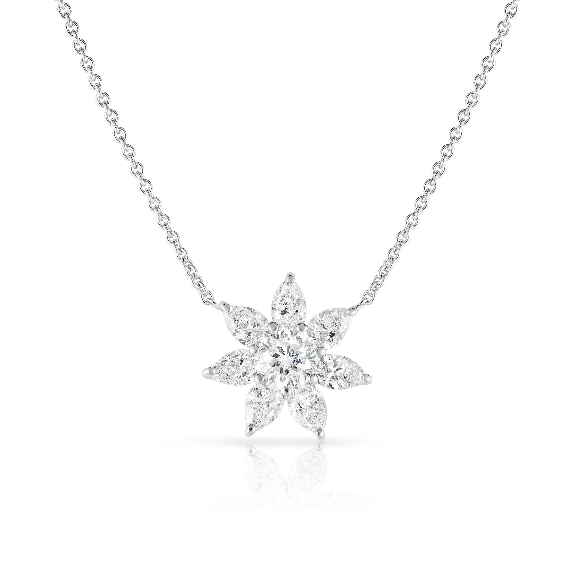 18k White Gold Stelle Diamond Necklace - 0.75ct Cnt 7ps