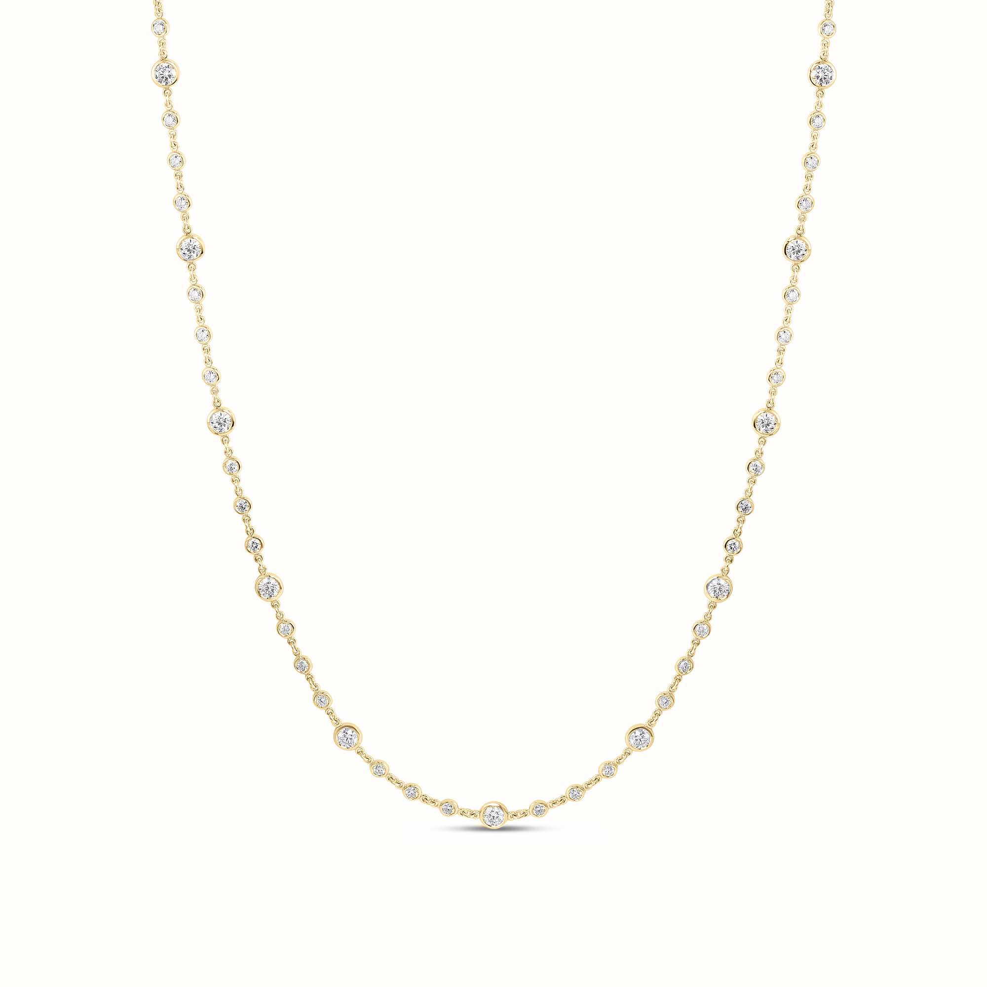 18k White Gold Diamonds By The Inch Endless Diamond Long Necklace
