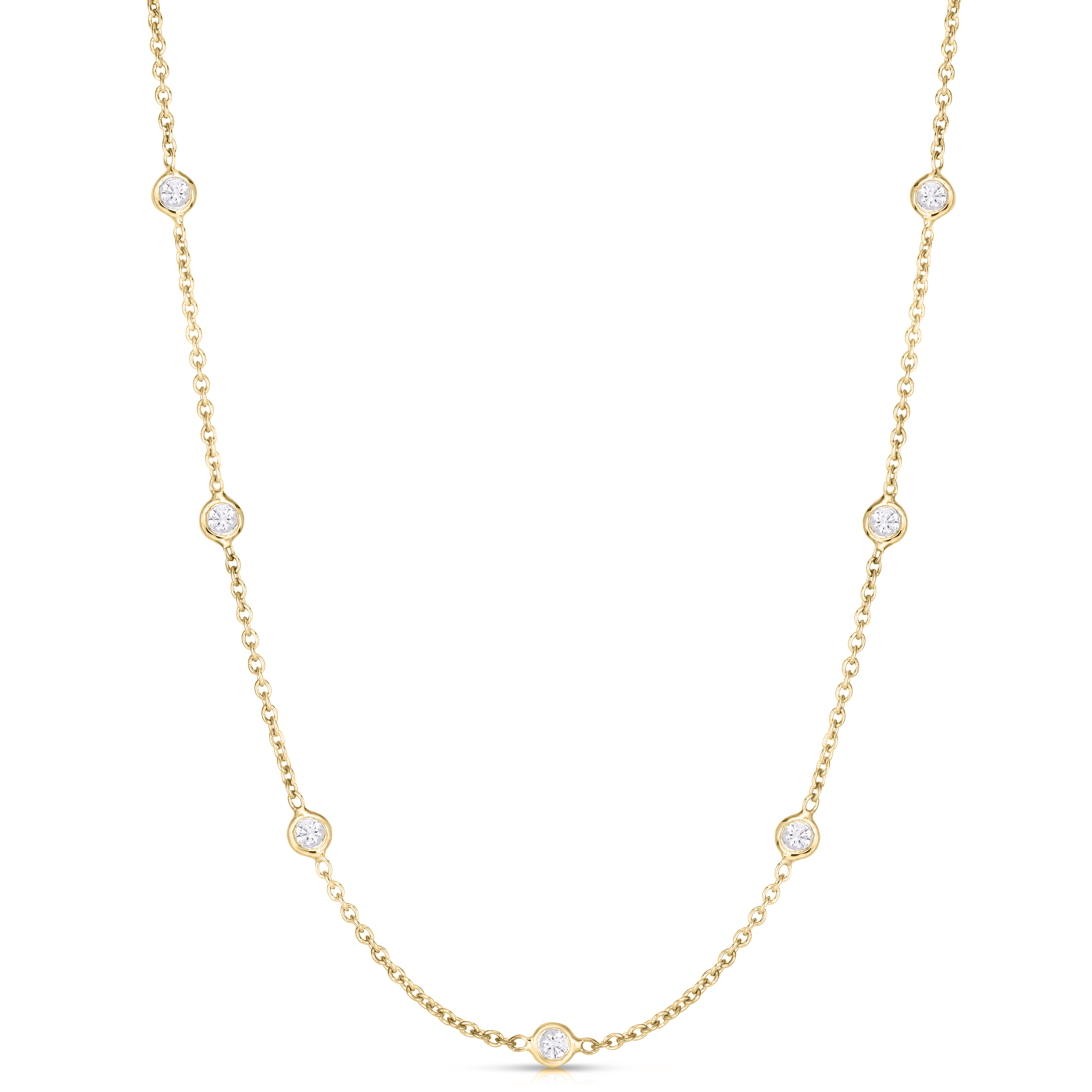 18k Yellow Gold Diamonds By The Inch 13 Station 16 Inch Necklace